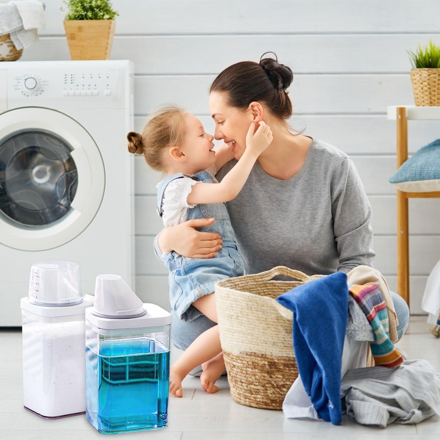 Liquid Detergent Dispenser 1100 ml Detergent Dispenser Detergent Box for Powder with Measuring