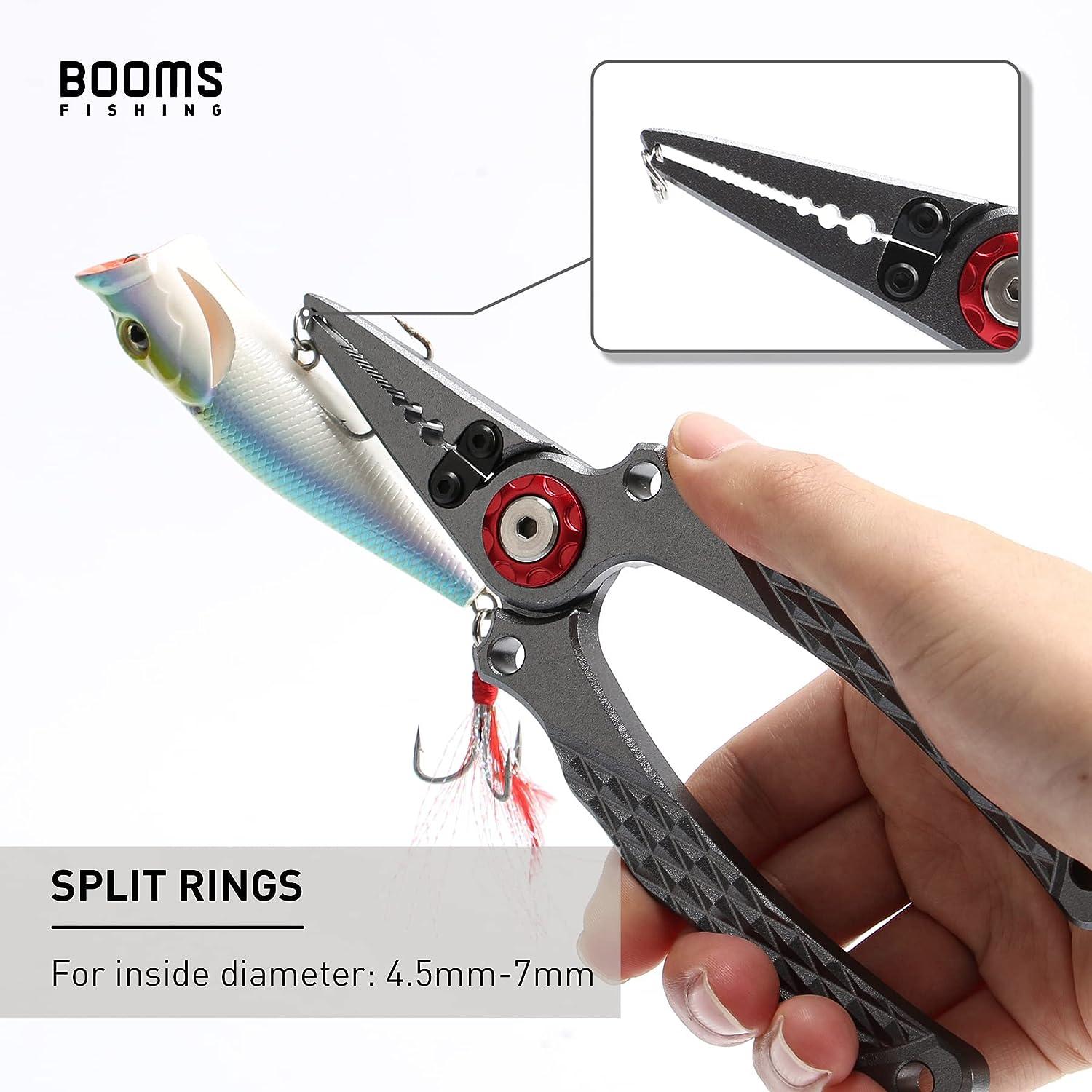 Booms Fishing X02 Aluminium Fishing Pliers Saltwater, Hook Remover and Split  Ring Pliers for Fishing, Braided Line Cutters Fish Pliers Kit with Lanyard  X12_7 inch_Gun Color