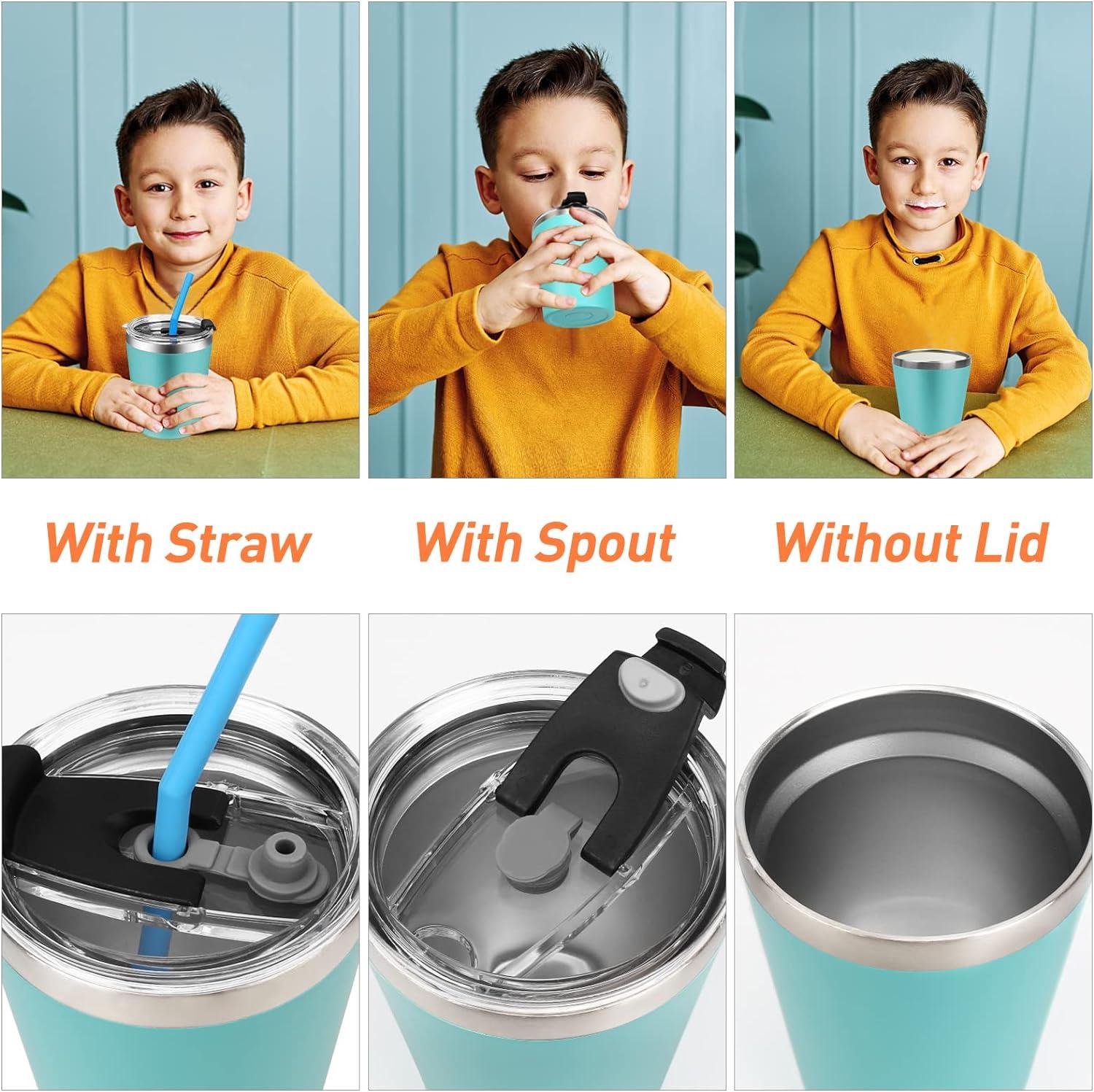 Vermida Kids Tumbler with Straw and Lid 4 Pack 8oz Spill Proof