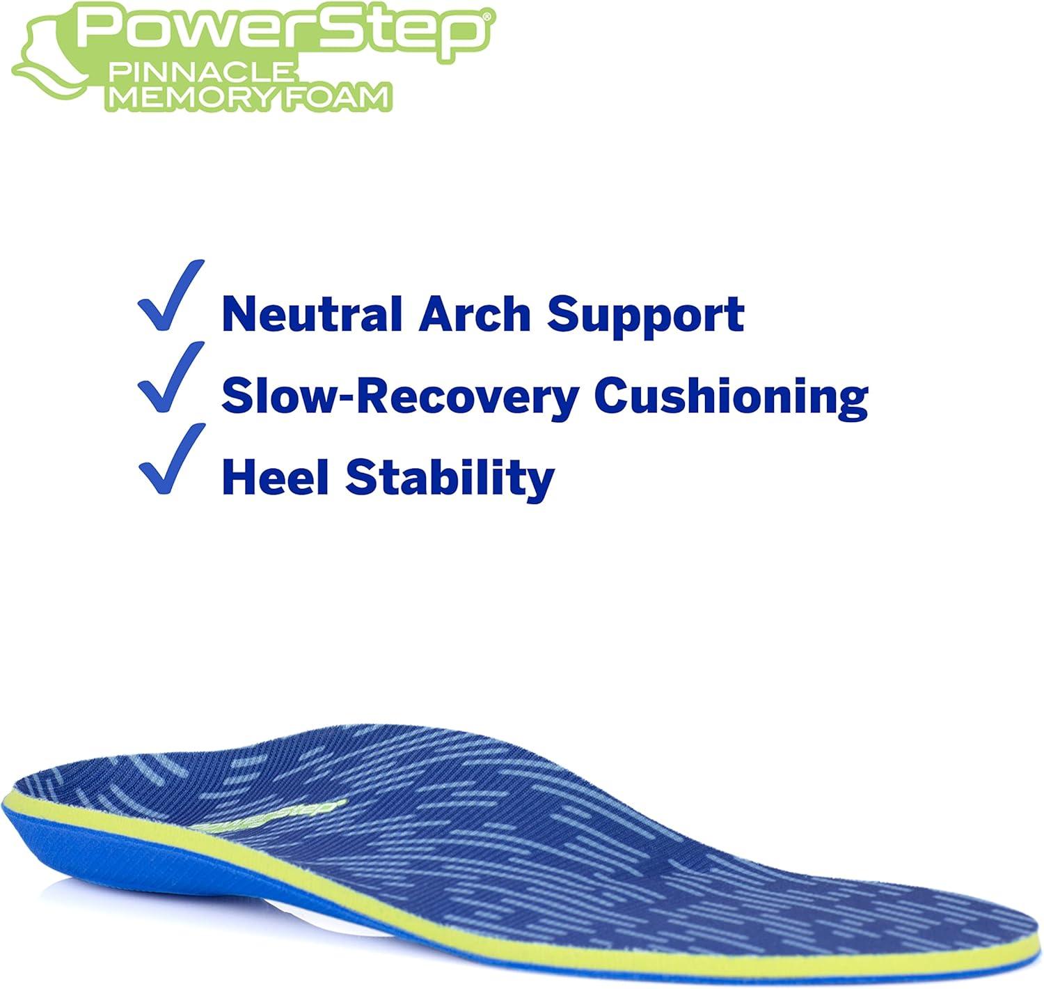 Powerstep Memory Foam Insoles for Men Size 12-13 Comfort