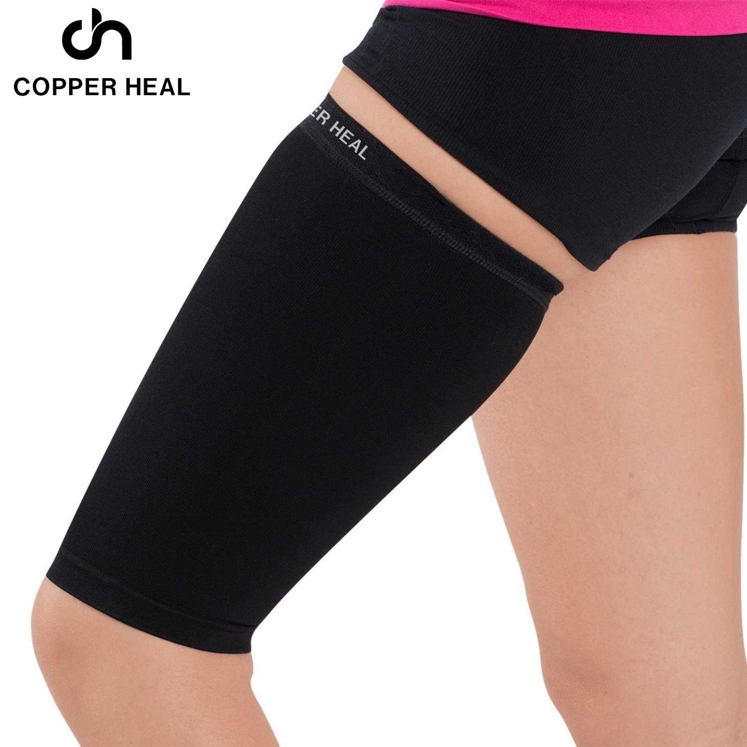 THIGH Compression Recovery Sleeve by COPPER HEAL Recover from Sore Pulled Hamstring and Groin