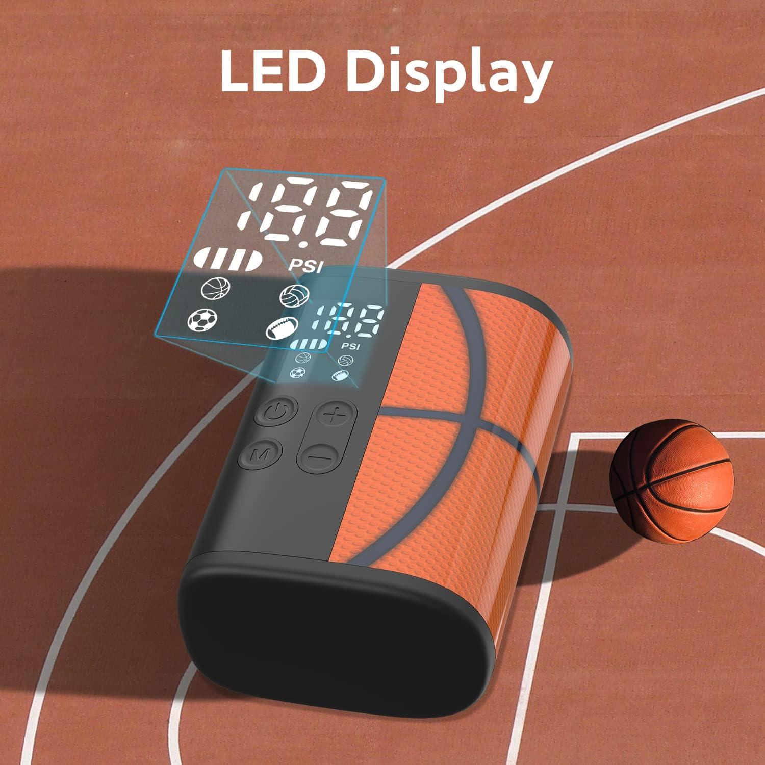 Woowind Ball Pump Electric Basketball Pump with Pressure Gauge LED