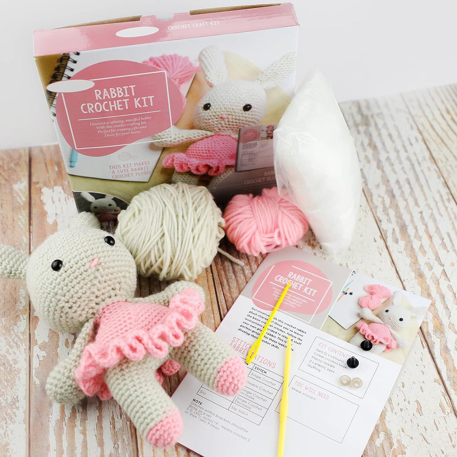 vidabita Beginner Crochet Kit - Rabbit Crochet Kit for Beginners, Amigurumi  Kit for Adults, DIY Knitting Kit Include Crochet Yarn, Hook, Needles and  Stuffing Fibre (10.6 in)