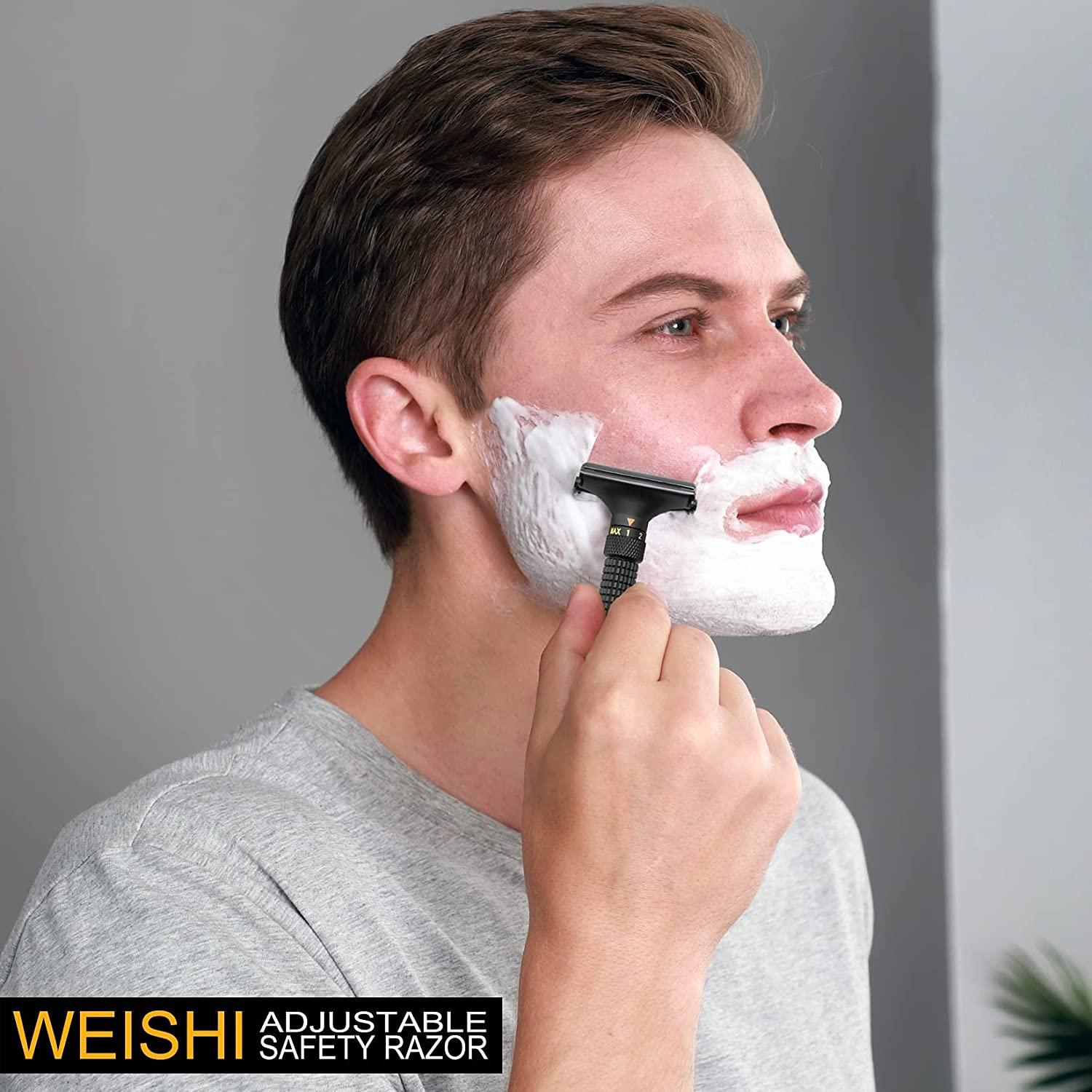 WEISHI Butterfly Open Double Edge Safety Razor Nostalgic Adjustable