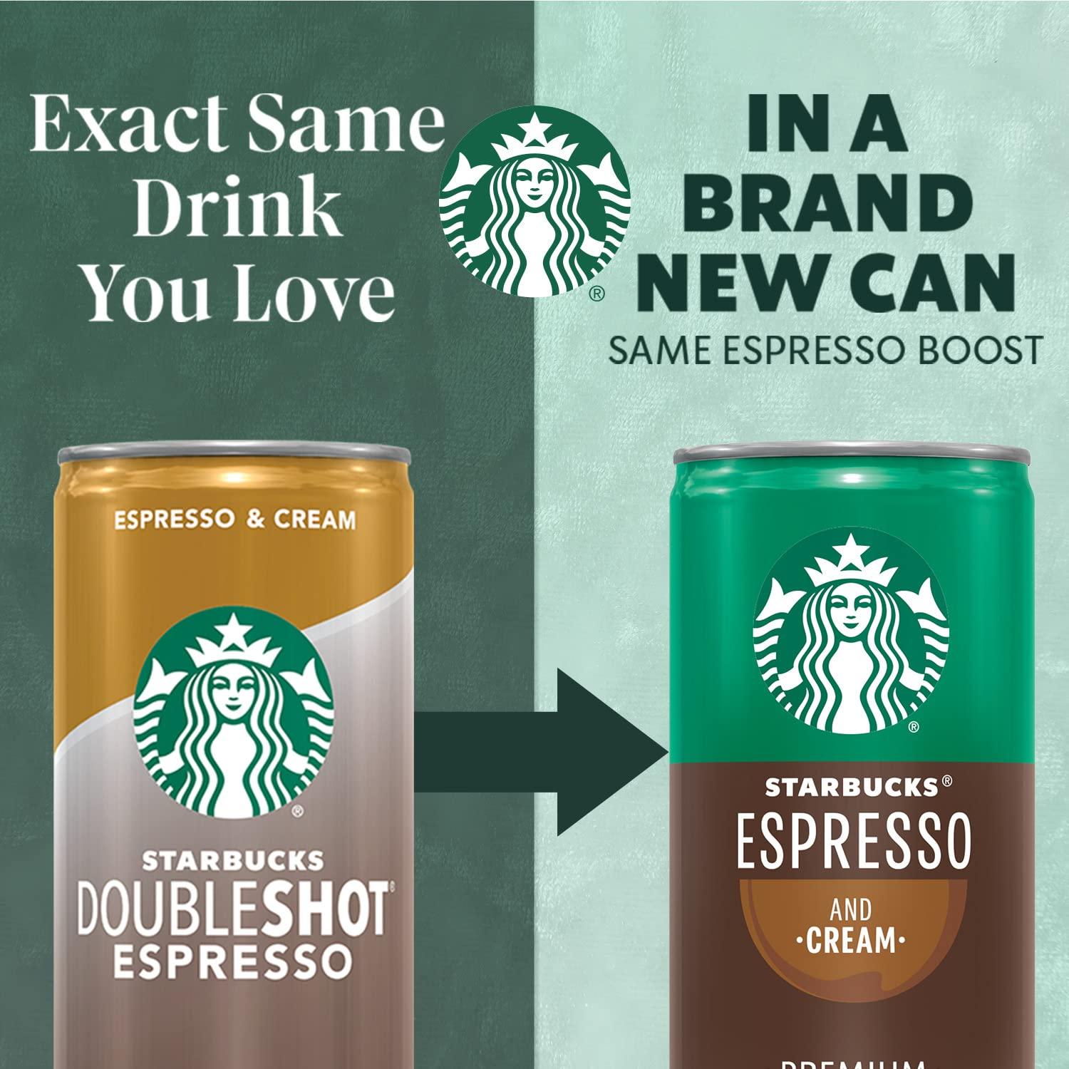 Starbucks Ready to Drink Coffee, Espresso & Cream, 6.5oz Cans (12 Pack