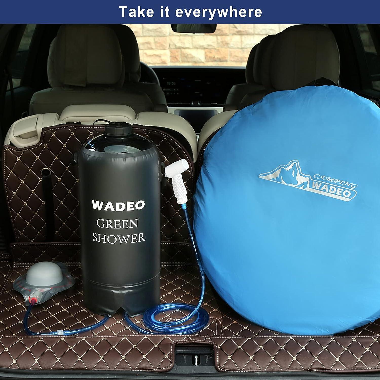WADEO 12L Portable Camping Shower Bag with Pressure Foot Pump Perfect