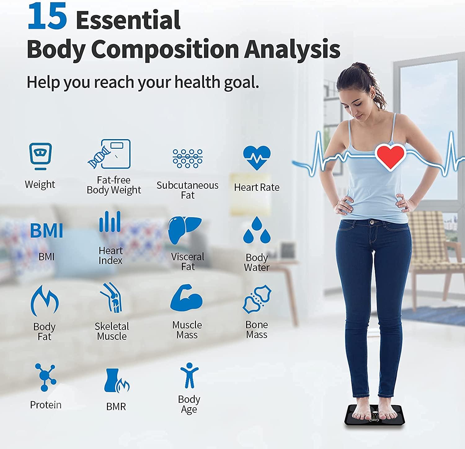 Lescale Large Display Bluetooth Body Fat Scale High Accuracy Weight