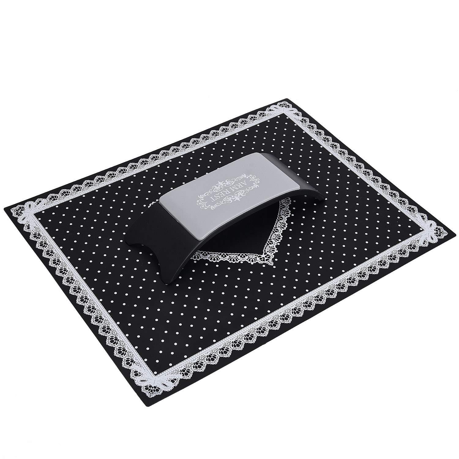nail art Manicure Table Mat black, [Foldable] [Washable] Manicure Tools,Can  Be Cleaned and Easy to Carry,Wear-Resistant Nail Polish Hand Holder Nail  Salon Tools