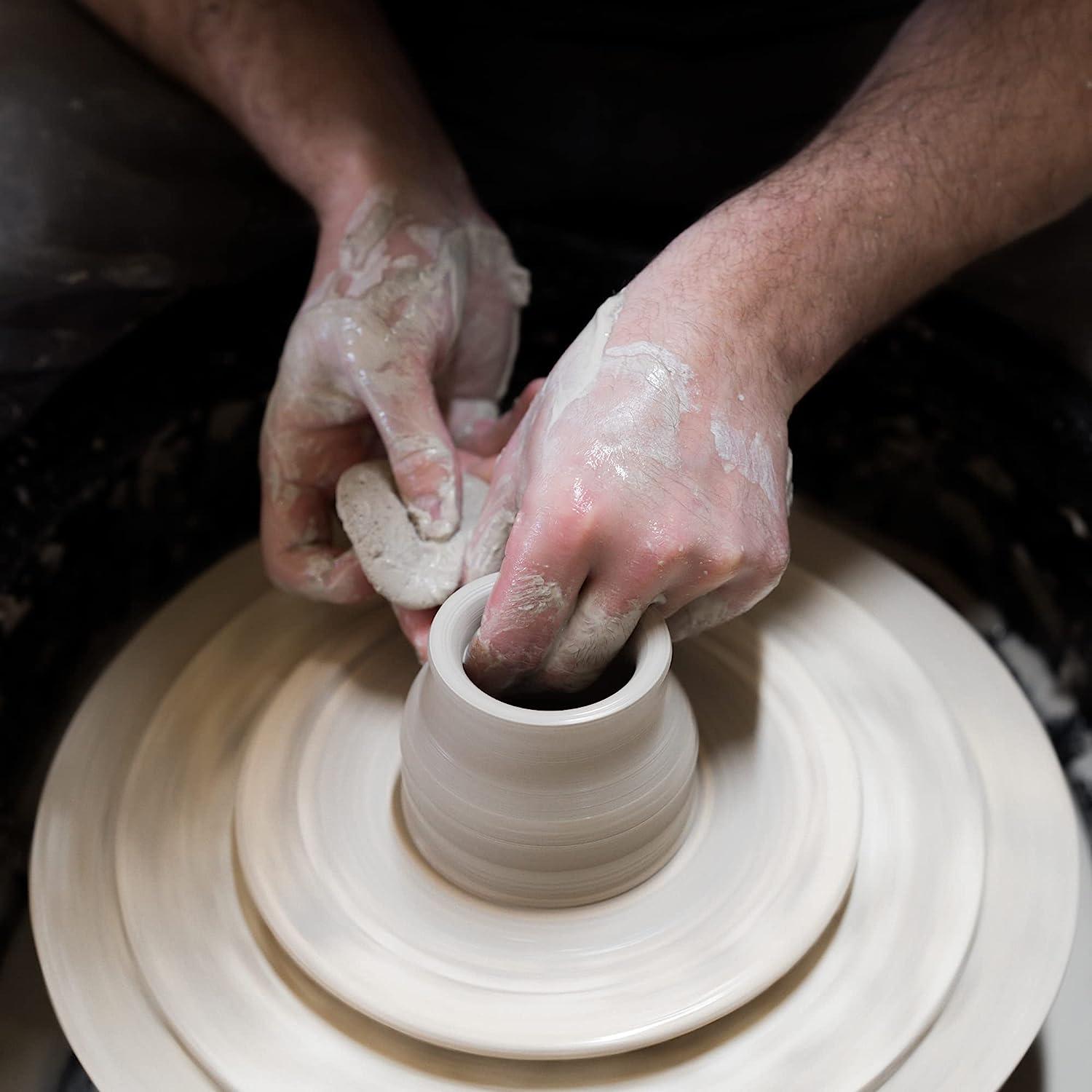 Deouss Mid High Fire White Stoneware Clay for Pottery Mid Fire Cone 5-7 Ideal for Wheel Throwing Hand Building Sculpting Great for All Skill Levels W