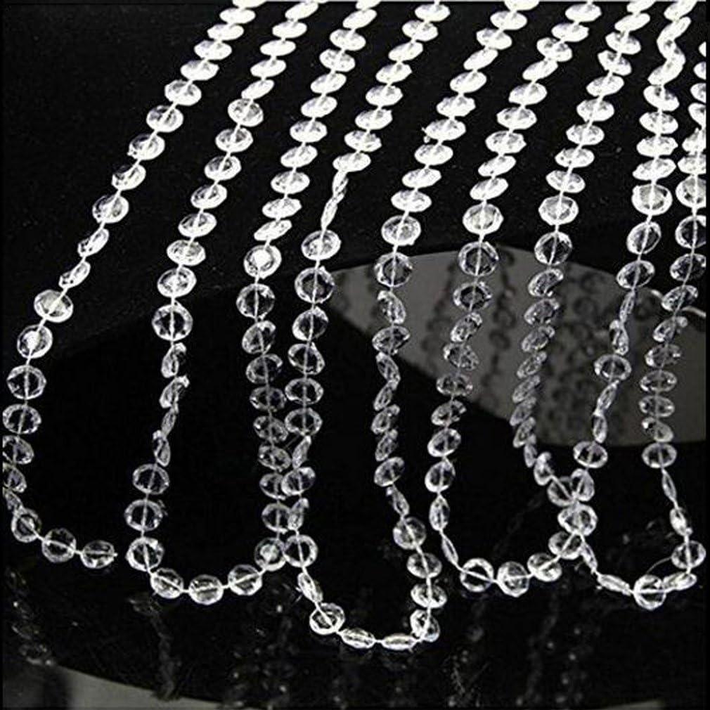 99ft Crystal Beads Garland Strand, Iridescent Clear Acrylic Diamond Beads String Roll for Crafts, Beaded Curtains, Wedding Party Decorations, Plastic