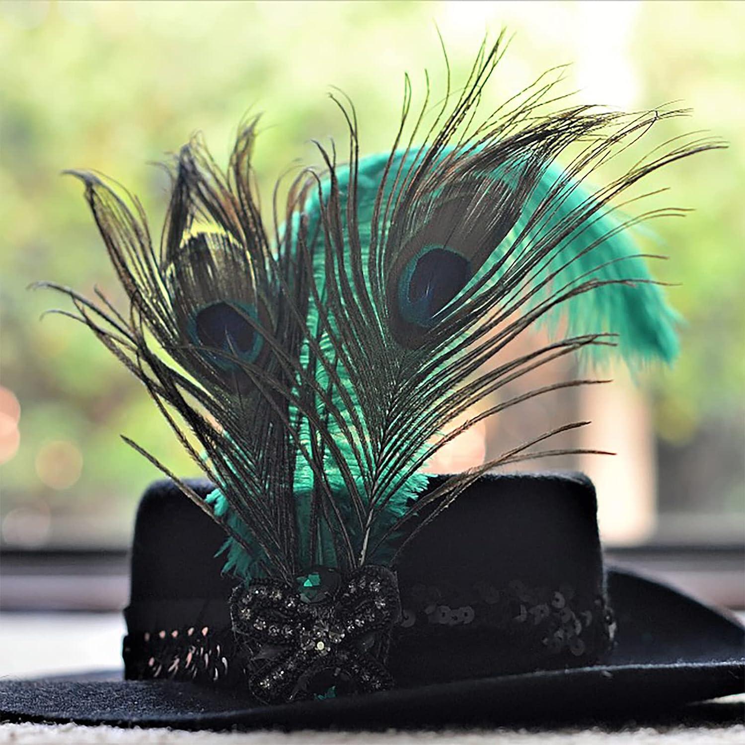 50 Pcs Dyed Peacock Feathers 40"-45" For Halloween Home