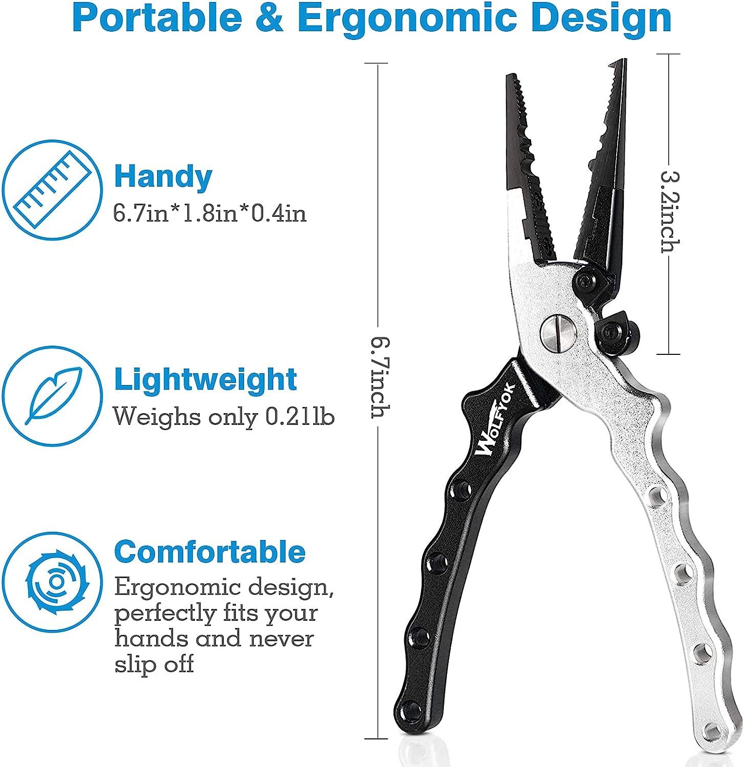 Fishing Pliers Saltwater, Stainless Steel Fishing Needle Nose Pliers, Split  Ring Fishing Hooks Remover, Cut Fishing Line Fishing Multitool Pliers with
