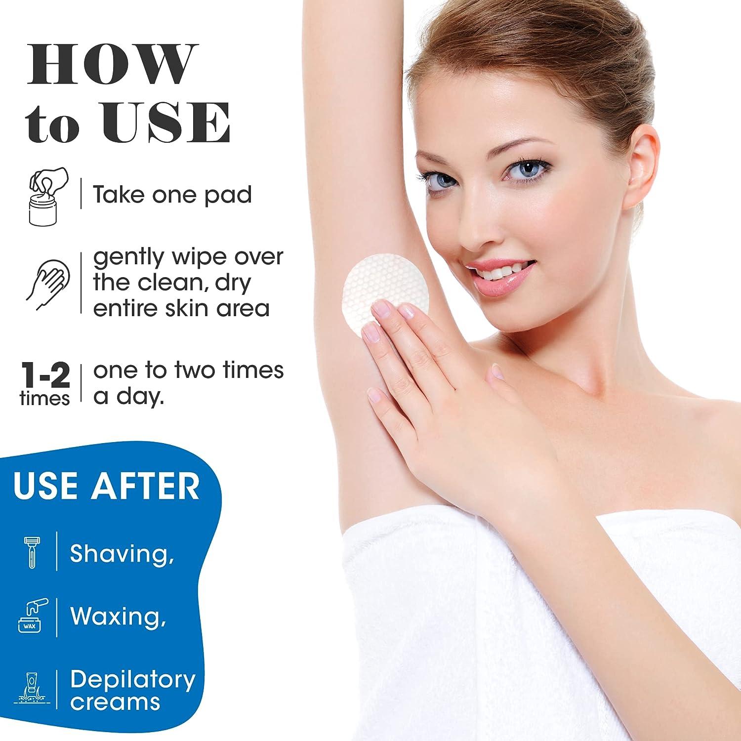 Ingrown Hair Pads - Razor Bump Stopper and Gentle Exfoliating Treatment ...