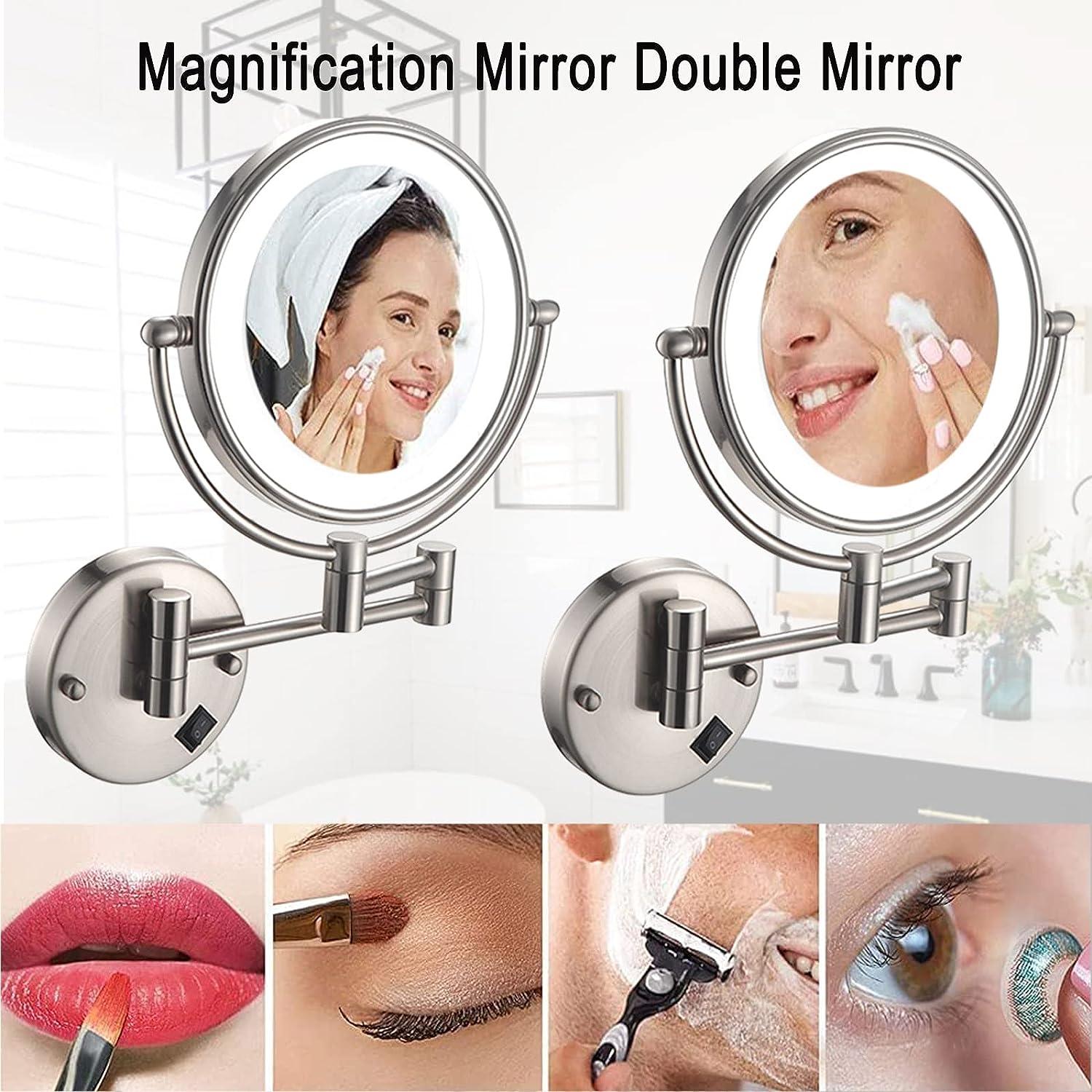 SRVNT 360 Swivel Extendable Makeup Mirror with Light Brass Bathroom