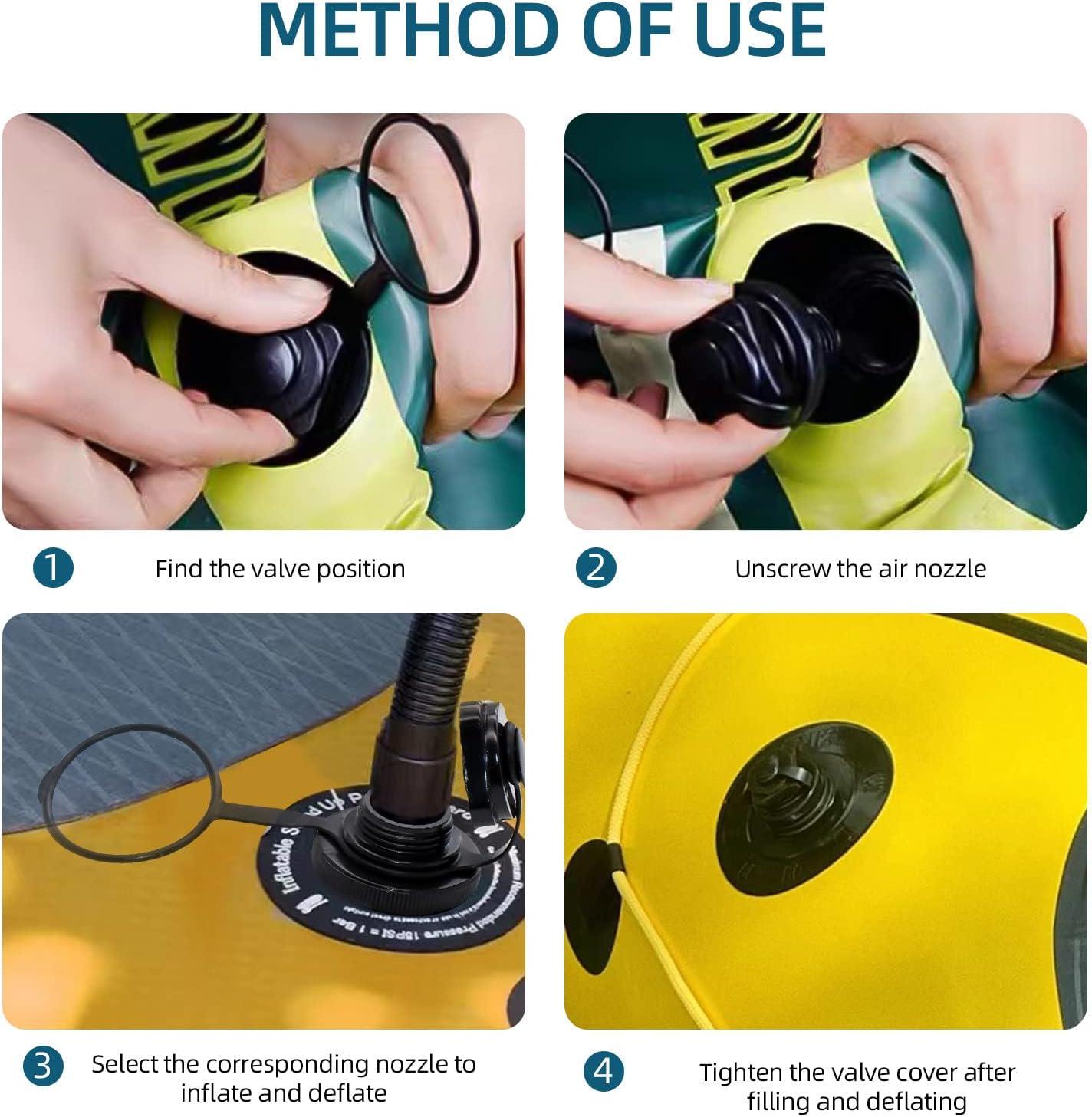 Inflatable Boat Air Valve, 2PCS Inflatable Boat Spiral Air Plugs Marine