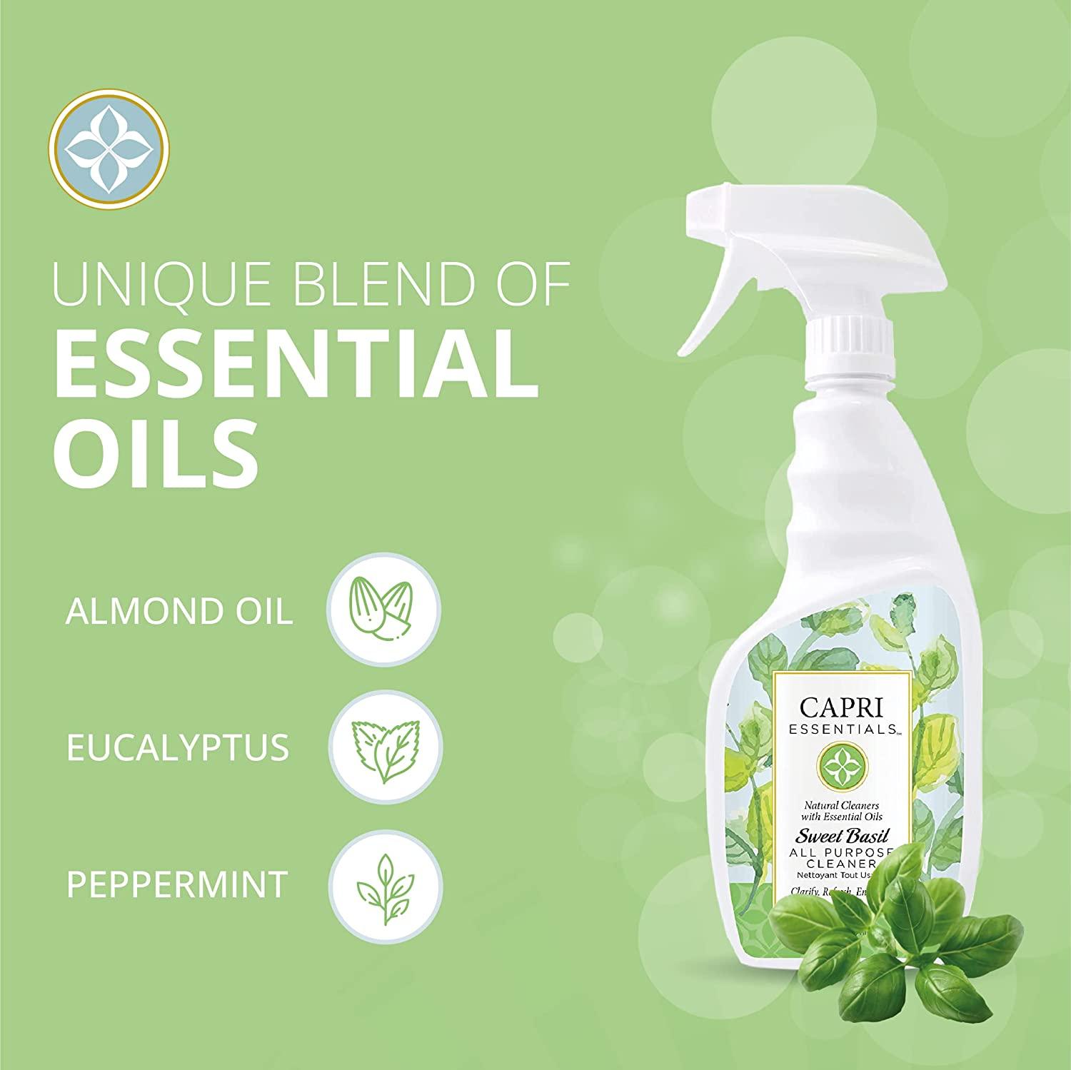Capri Essentials Sweet Basil All Purpose Cleaner Spray Essential Oils