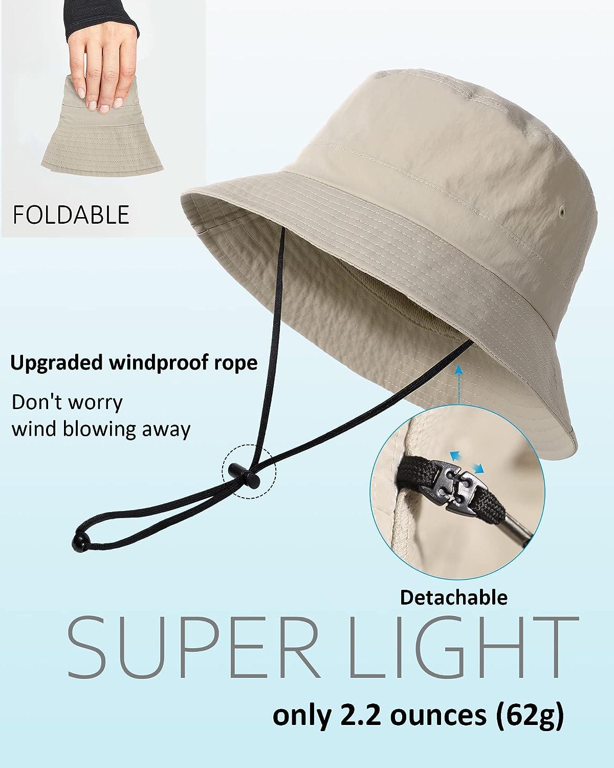 Womens Waterproof Bucket Sun Hat UPF 50+ Outdoor Beach Boonie Floppy Rain  Hat for Men