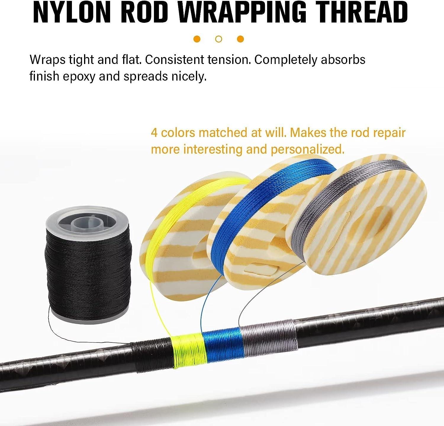 Dovesun Fishing Rod Repair Kit Fishing Rod Guides Rod Nylon Wrapping Thread  Spinning Rod Guides/Baitcasting Rod Guides/ 8 Sizes 19PCS/2PCS A-Complete  Casting Rod Repair Kit 40PCS