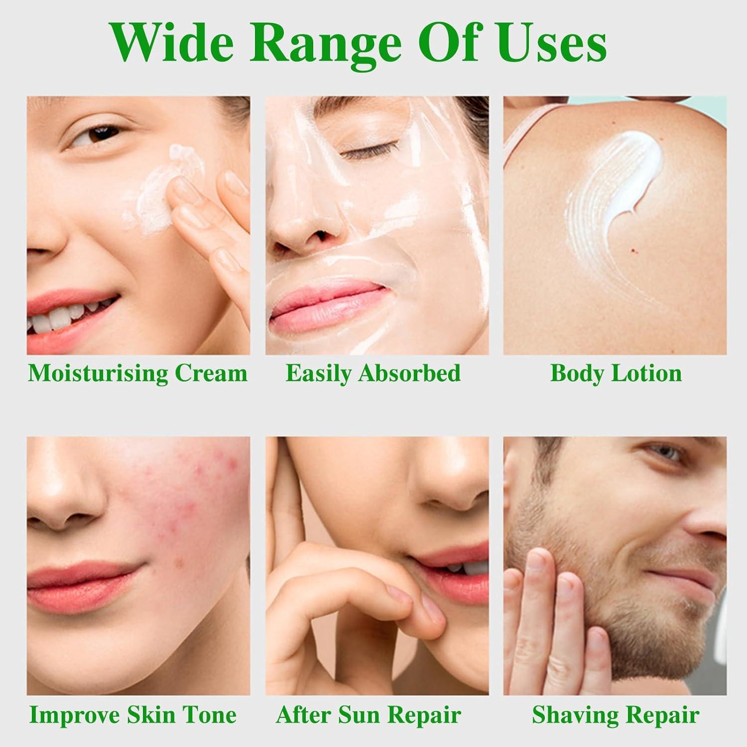 Organic Aloe Vera Gel Face Cream for Women | Hydrating Moisturizer for All  Skin Types | Anti-Wrinkle, Acne Soothing & Moisturizing Formula