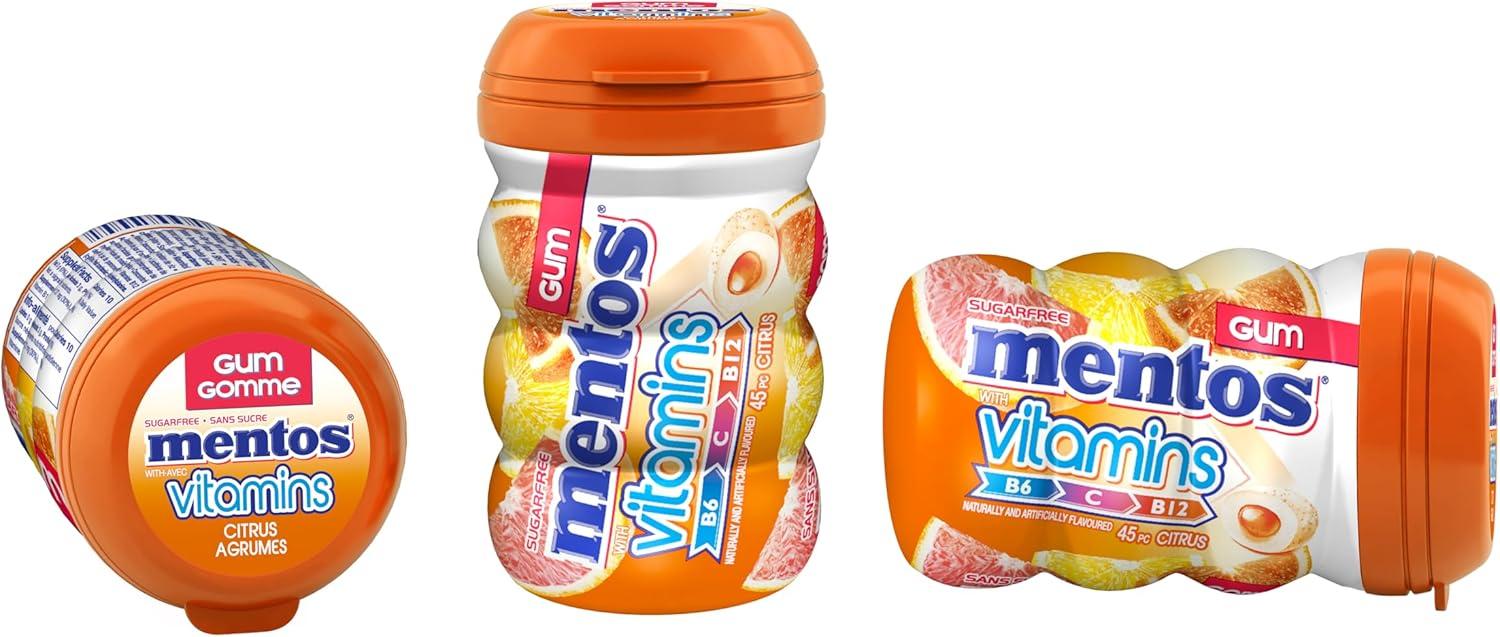Mentos Pure Fresh Vitamin Citrus Flavour Pack of bottles