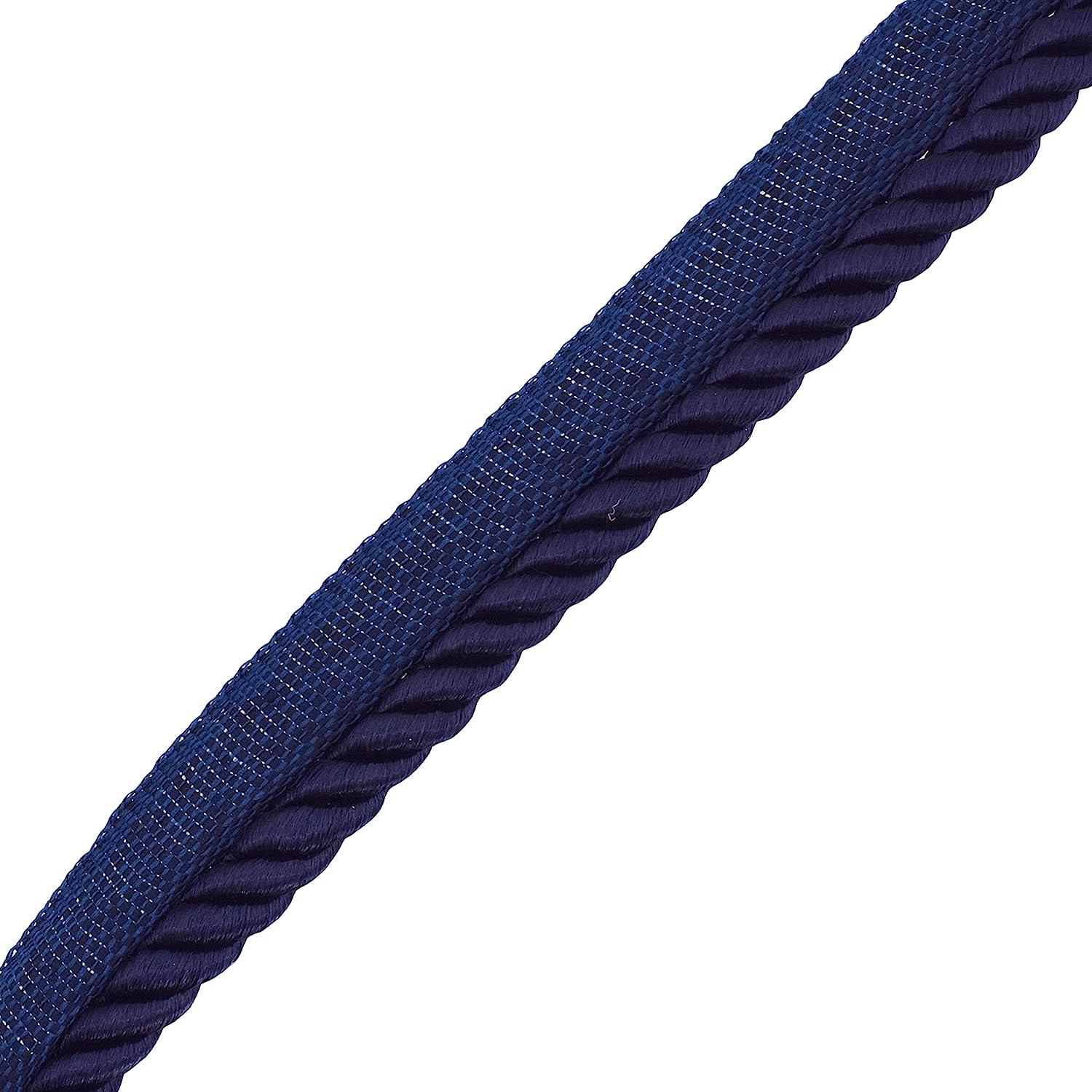 Mandala Crafts Twisted Lip Cord Trim by The Yard - Navy Blue Lip