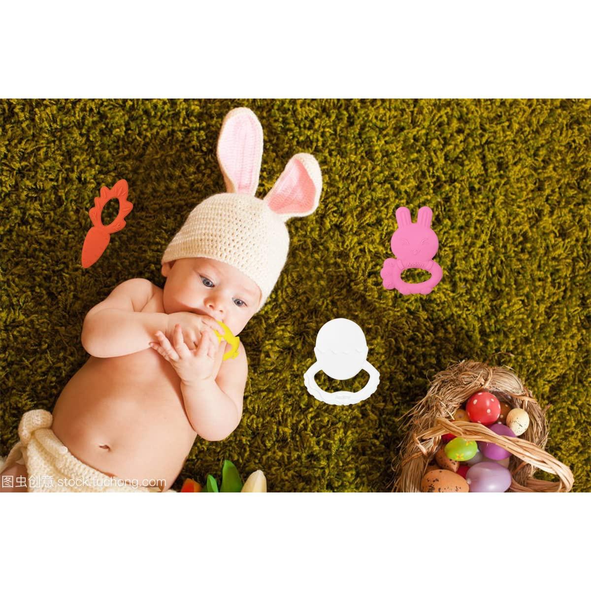 Anditoy Silicone 4 Pack Easter Teething Toys My First Easter