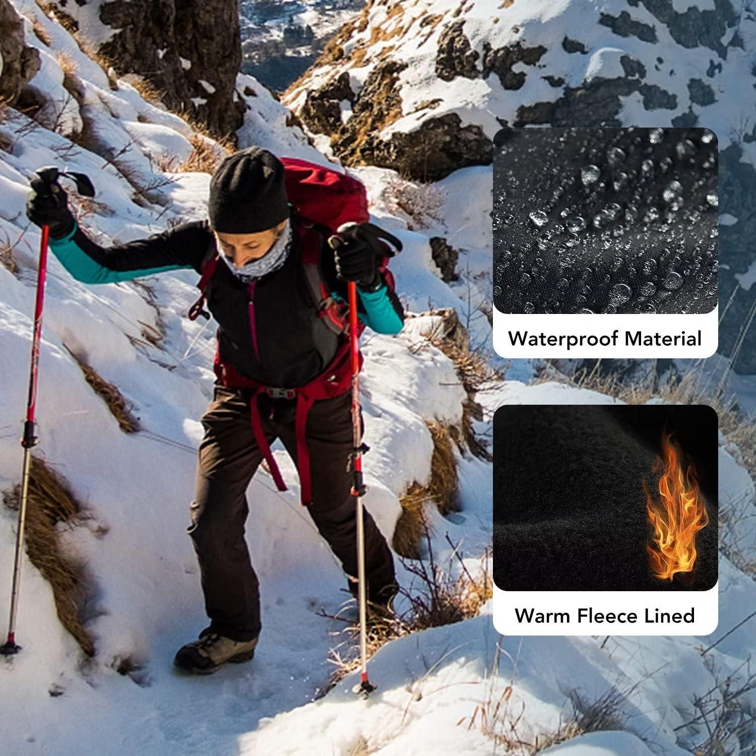 Men Women Windproof Snow-proof Ski Pants Winter Hiking Pants Adjustable  Elastic Waistband Ski Sports Outdoor Pants Ski Wear