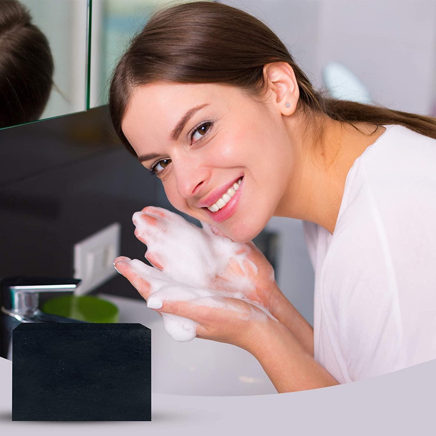 Natrulo Acne Bar Soap with Activated Charcoal & Bentonite Clay Black