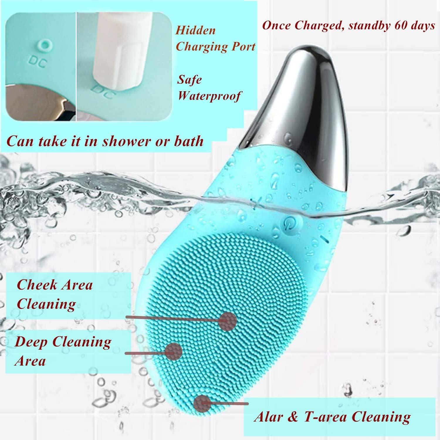 Huayuet Silicone Facial Cleansing Brush Rechargeable Sonic face