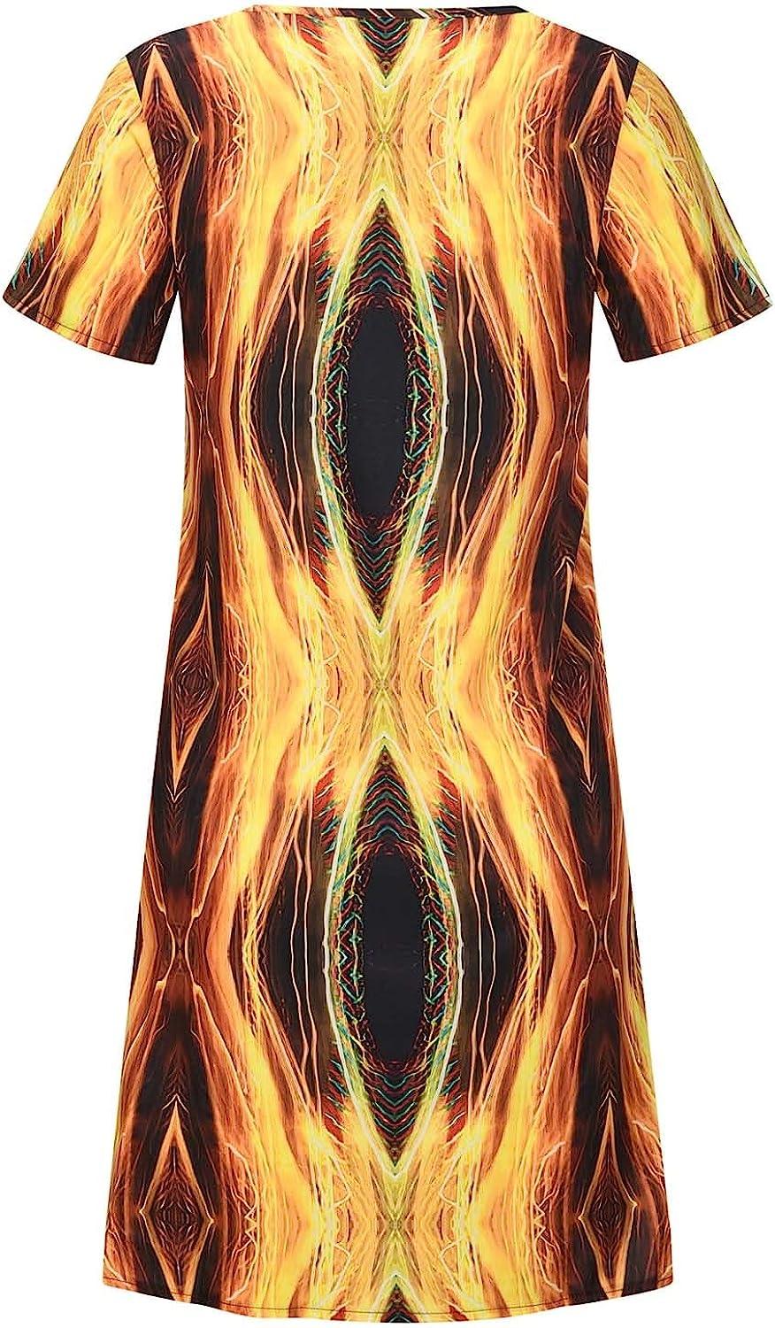 BOXIACEY Women's Geometric Print Casual Summer Dress - V Neck Short Sleeve  T-Shirt Maternity Dress in Yellow (X-Large) | Buy Now with Express  International Delivery | GoSupps.com