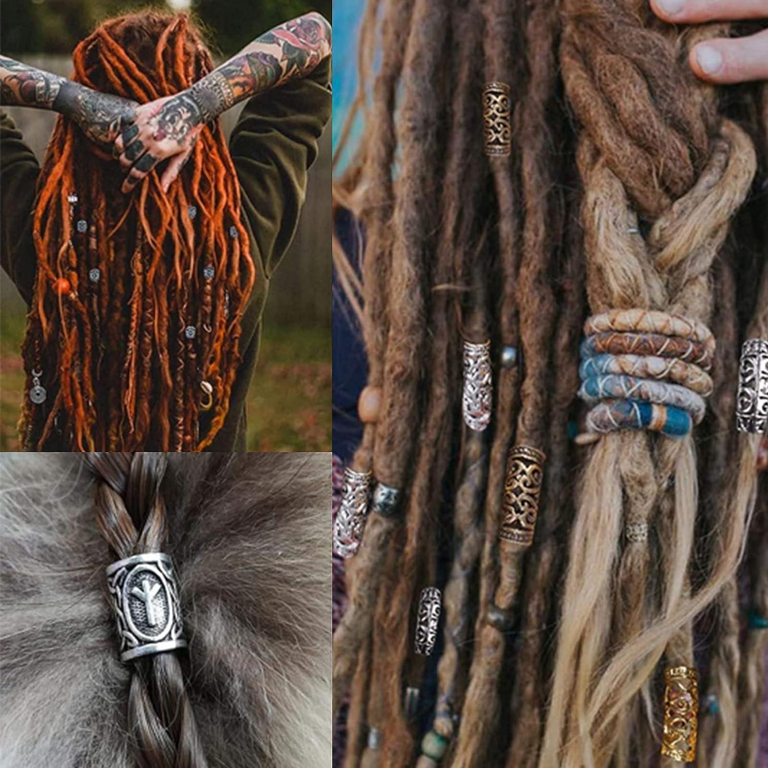 10Pcs Hair Beard Braiding Dreadlock Beads Viking Pirate Bead Hair Care &  Styling Jewelry
