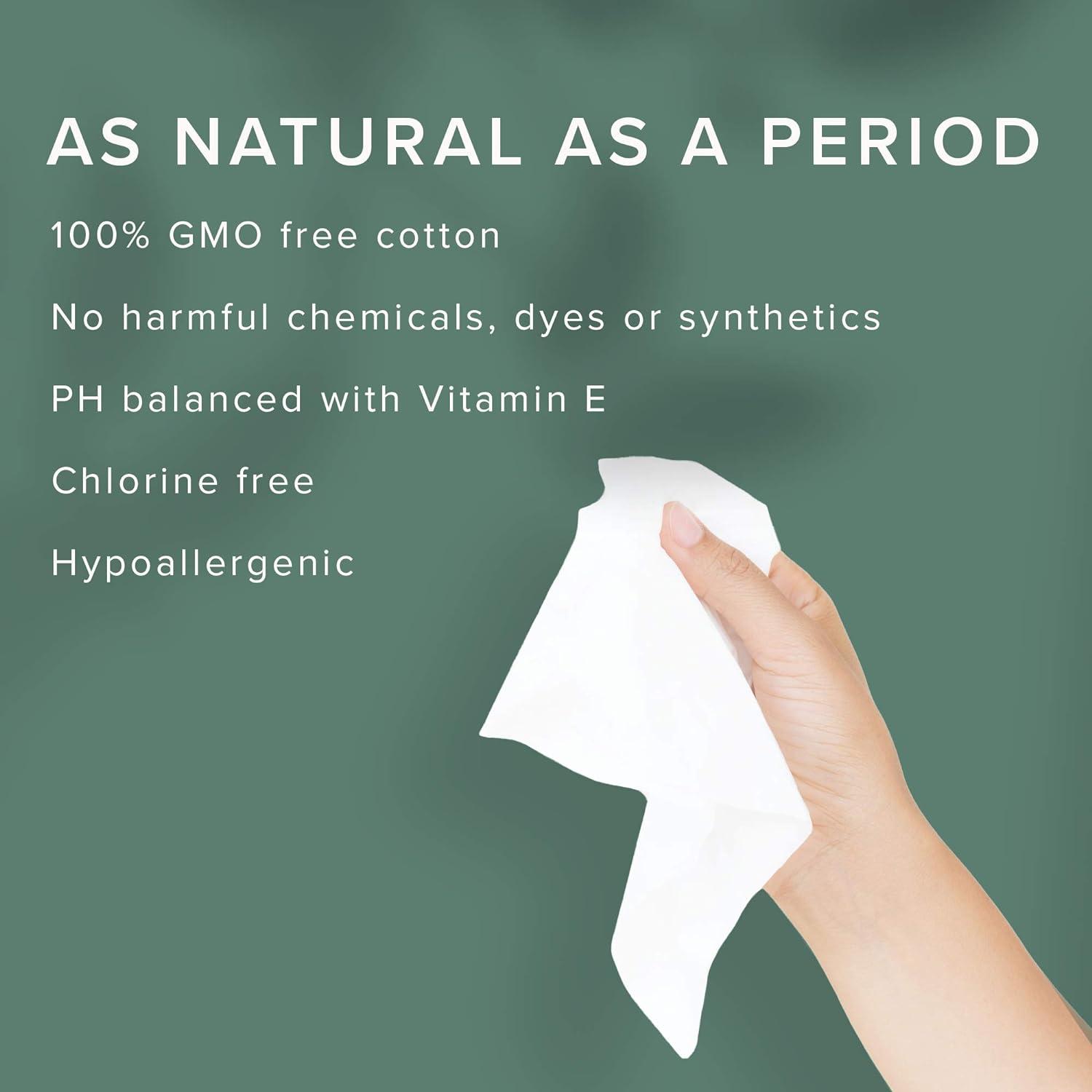 Veeda Natural All-Cotton Feminine Wipes with Vitamin E, for Sensitive Skin,  20 Count 