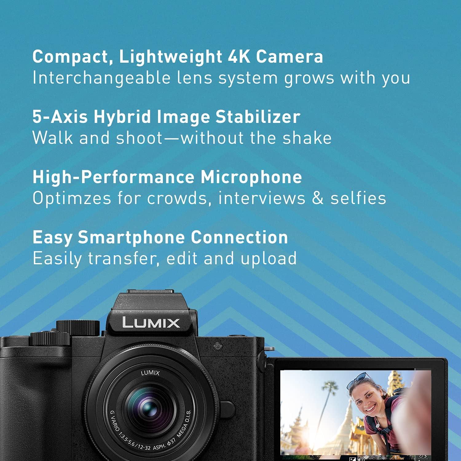Panasonic LUMIX G100 4K Mirrorless Camera with Built-in Microphone