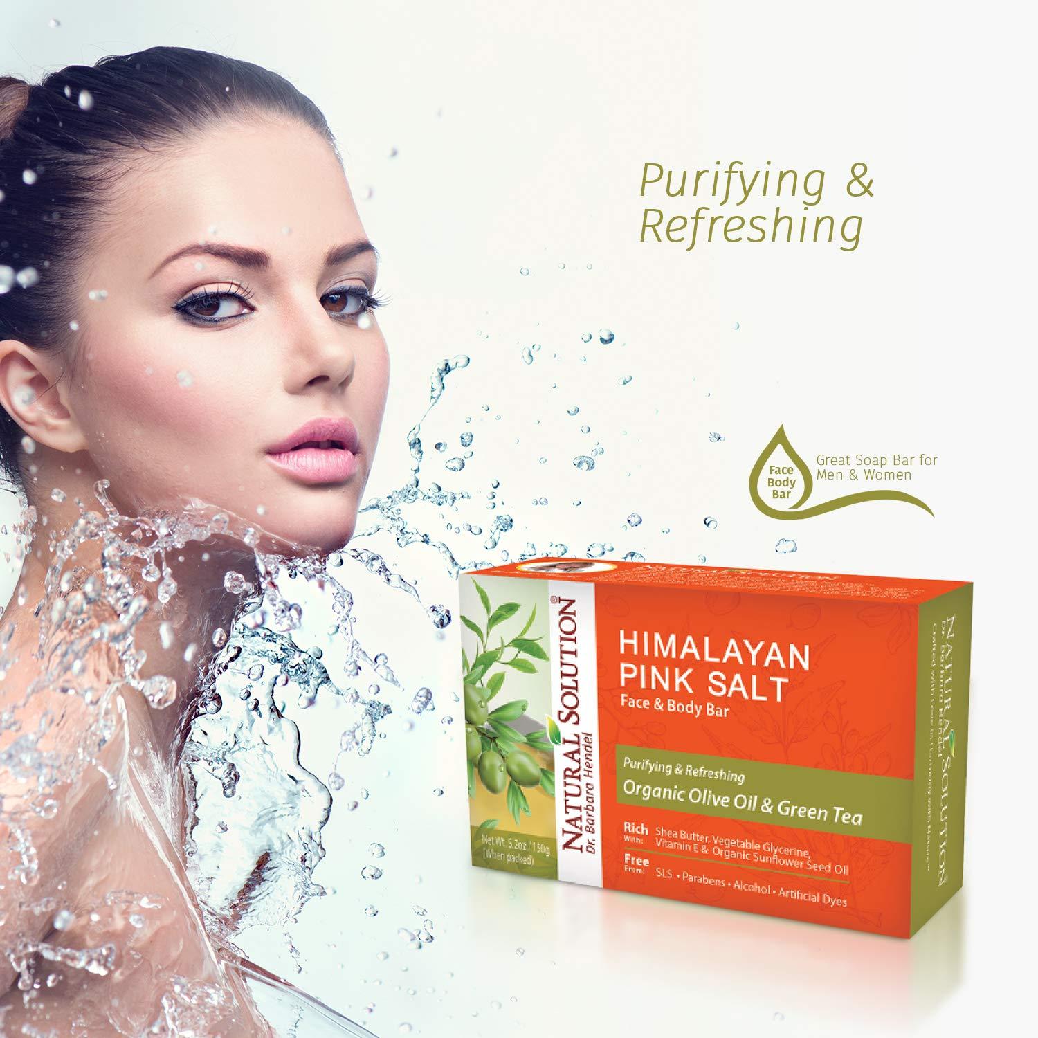 Himalayan Pink Salt Body Soap with Olive Oil & Green Tea Moisturizing