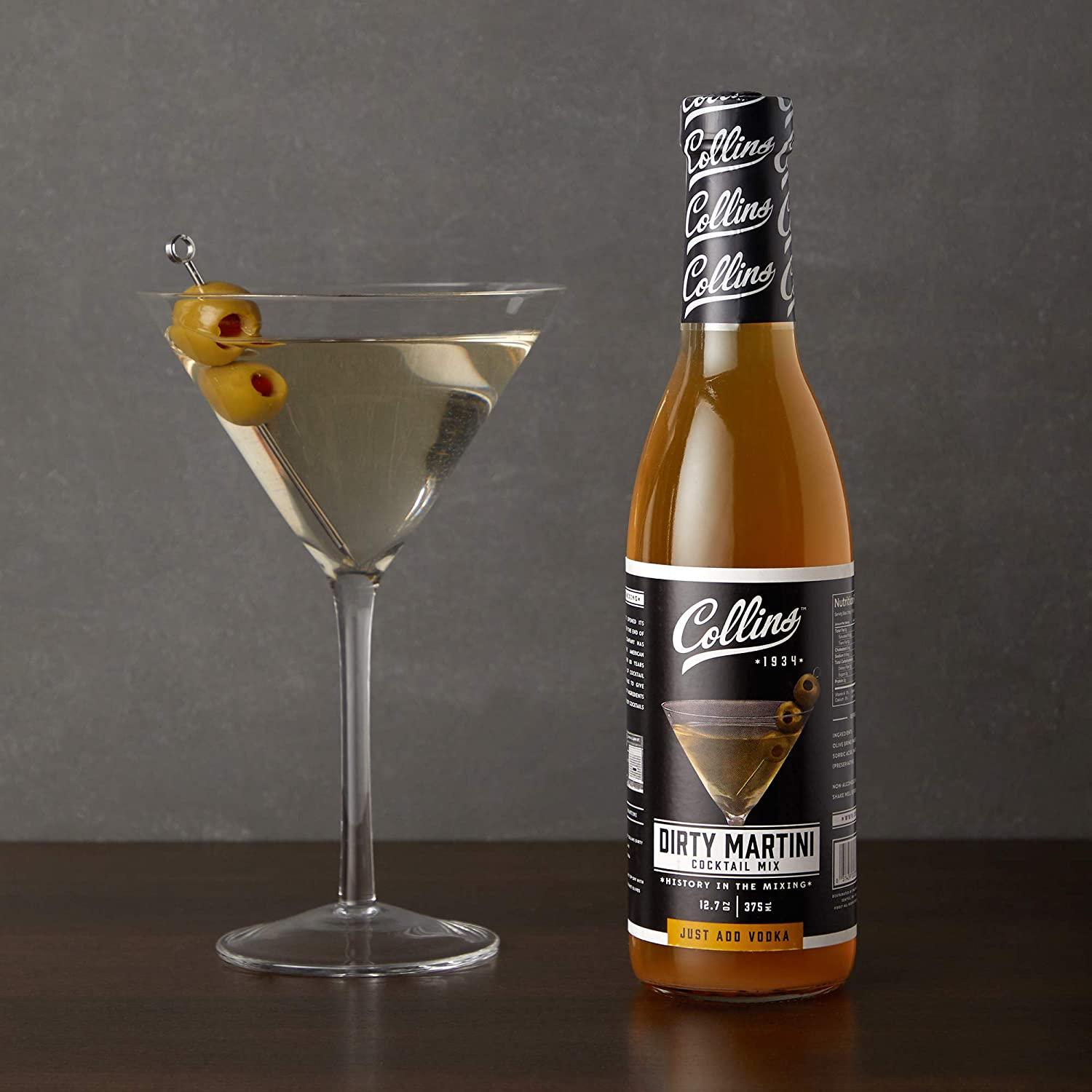 Collins Dirty Martini Mix Made with Real Olive Brine for The Bold Flavor You Need, Classic