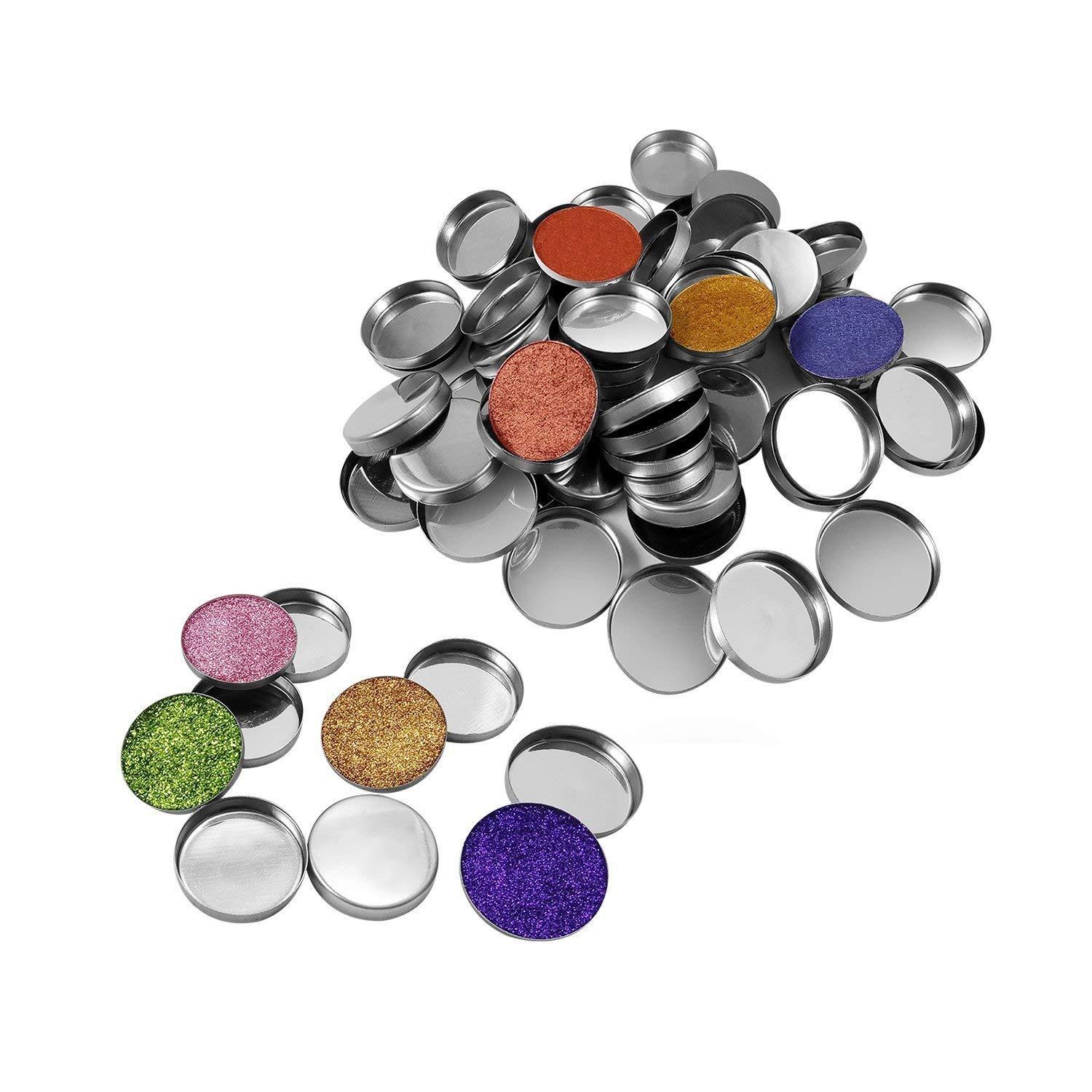 Allwon 56 Pack Empty Round Metal Pans Size 26mm for Eyeshadow Palette  Magnetic Makeup Palette (Height 3.5 mm)