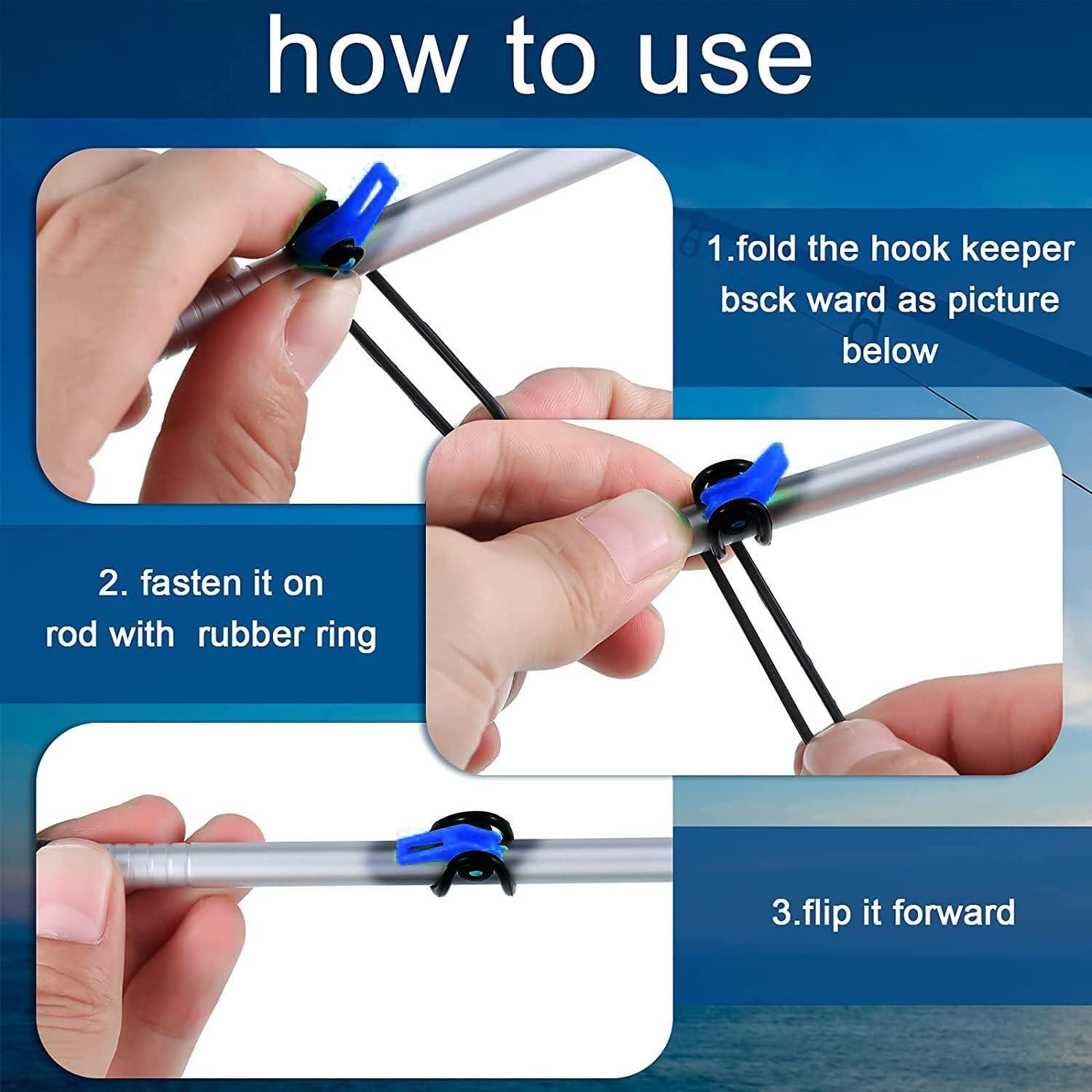 Fishing Hook Keeper Fishing Rod Keeper with 3 Different Rubber Rings  Fishing Rod Hook Holder 10pcs