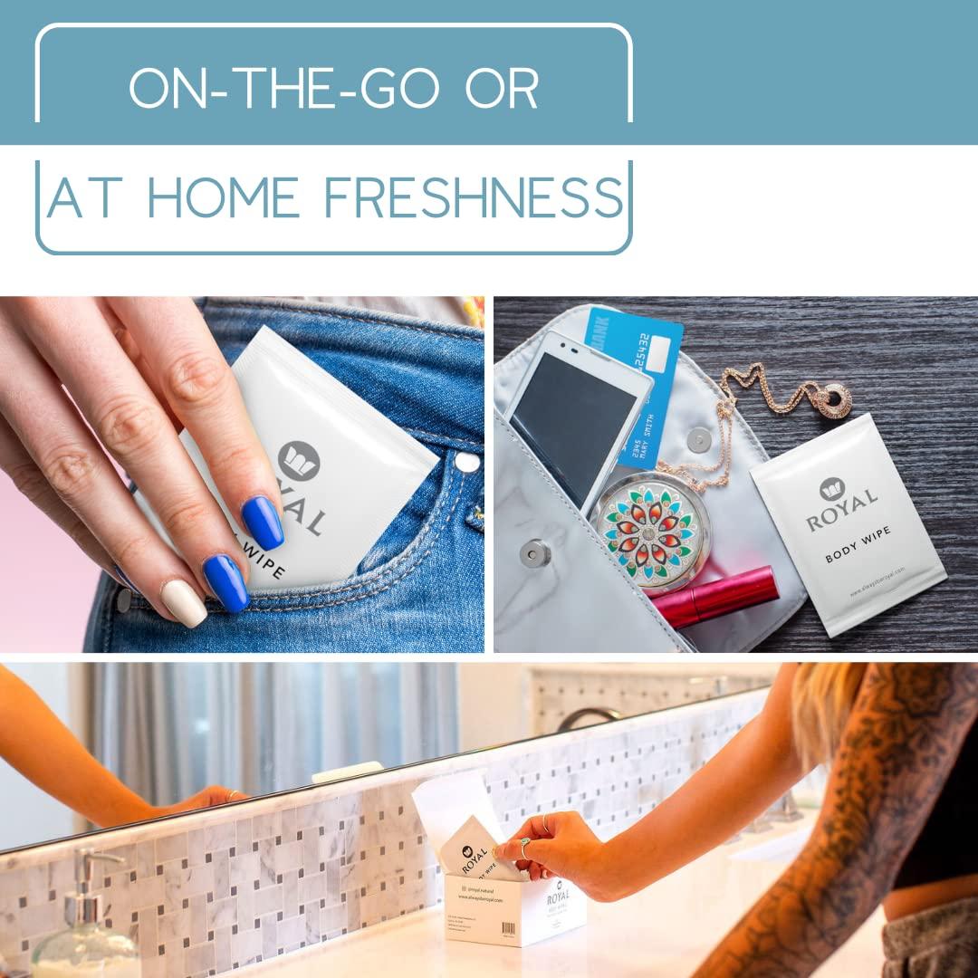 Royal Wet Wipes Flushable Cleansing Body Cloths for Natural Feminine