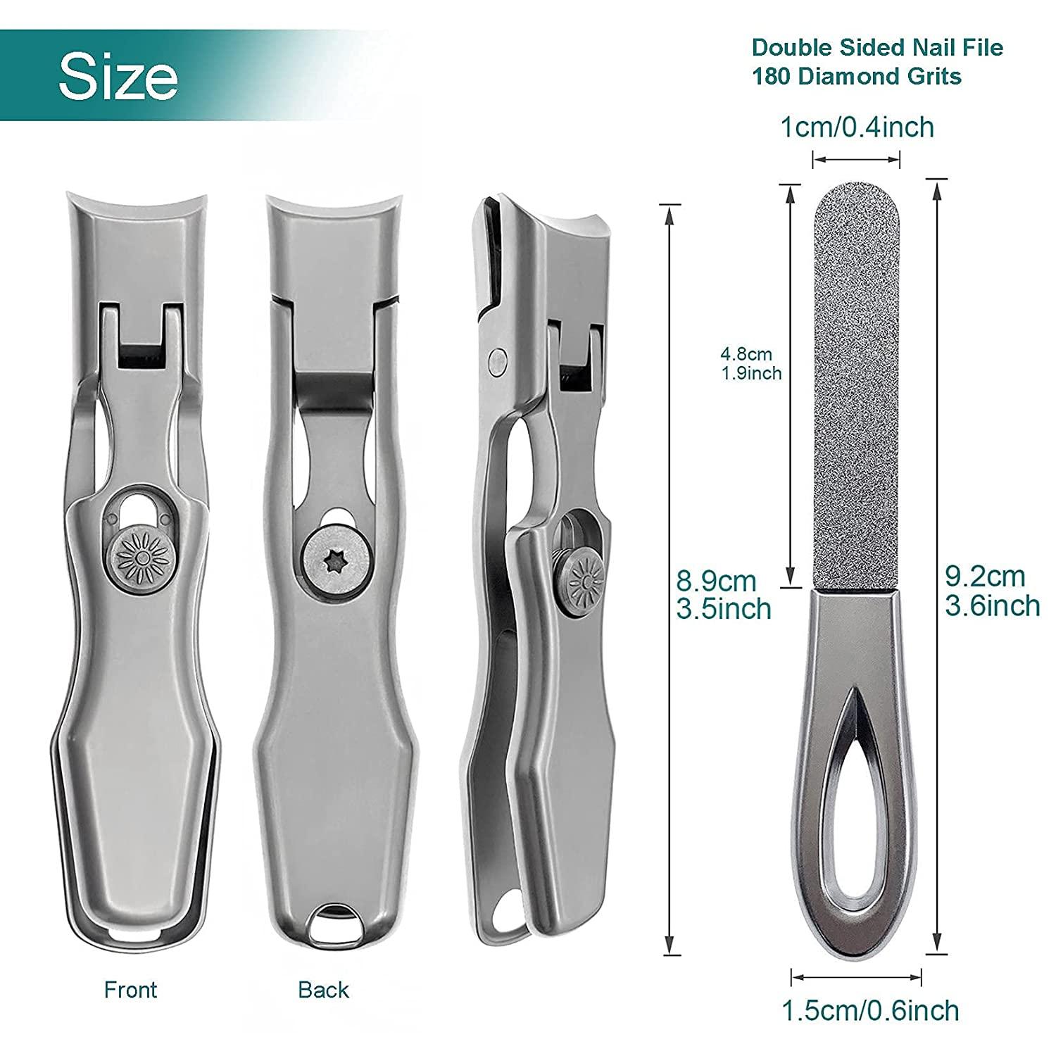 VOGARB VOgARB Nail clippers for Thick Nails Extra Wide Jaw Opening Long  Handle Large and Small cutter with Nail File 3pcs in 1 Manicure