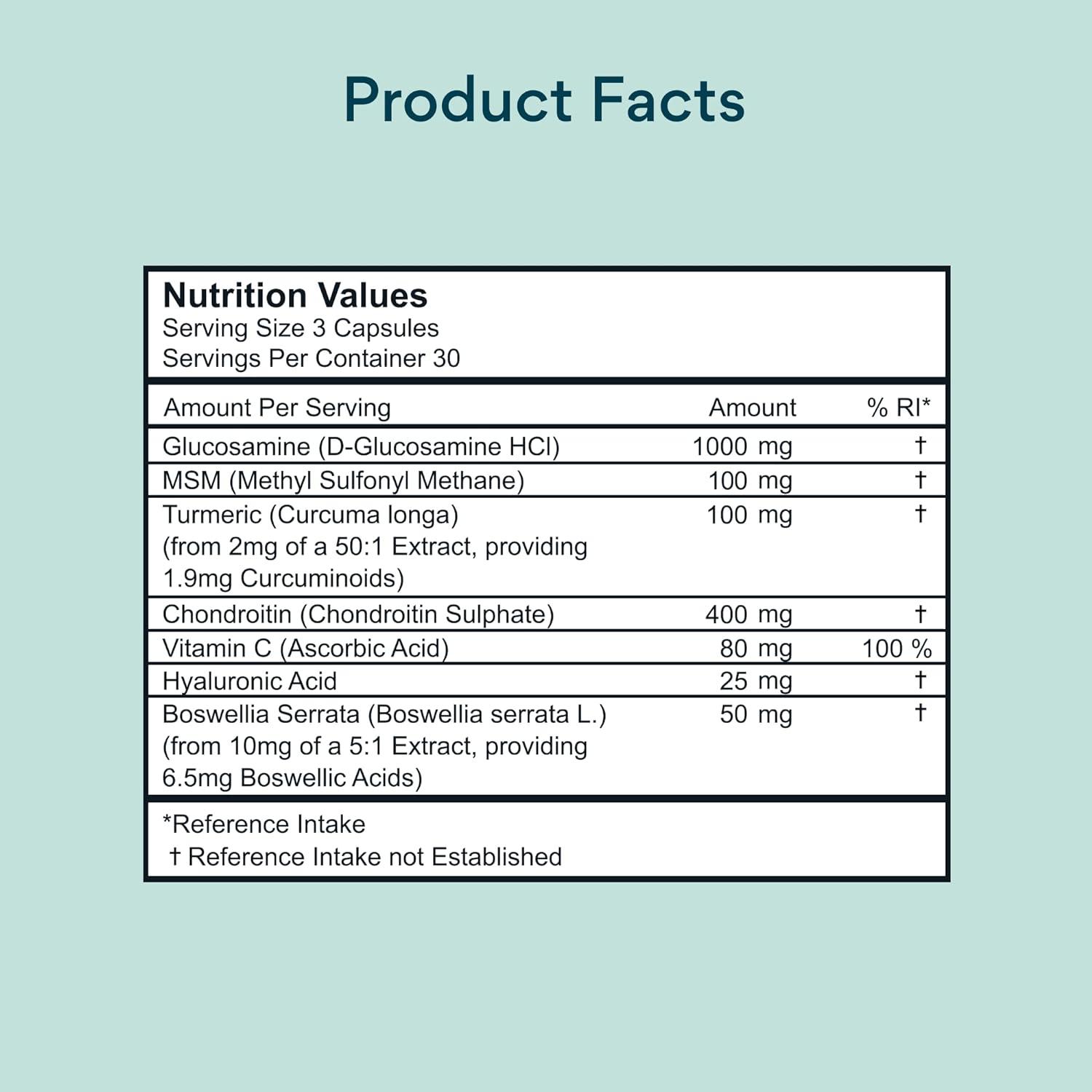 BetterVits Glucosamine Complex Capsule Joints Inflammation Potent