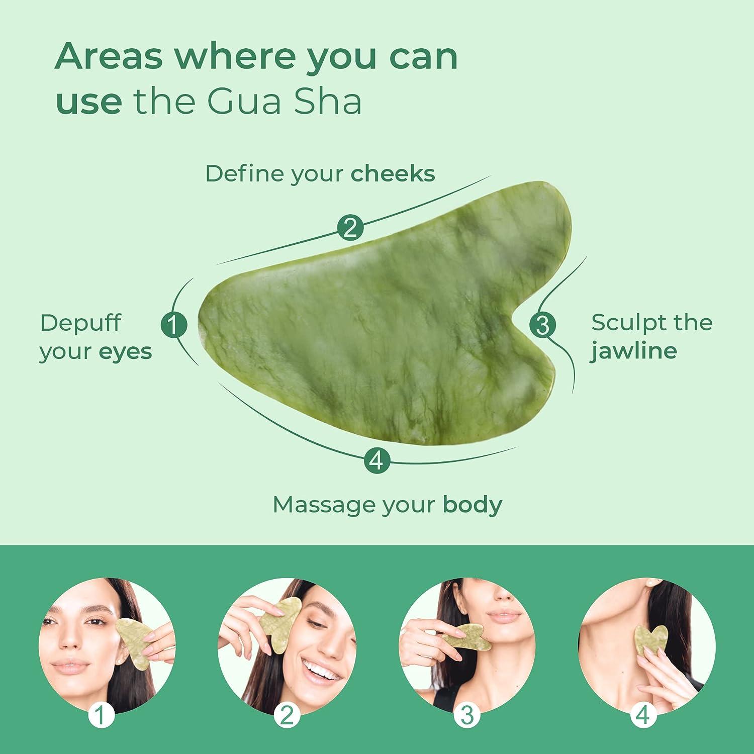 Plantifique Gua Sha Facial Tools Anti Aging GuaSha Massage Tool for Face Sculpting Jawline