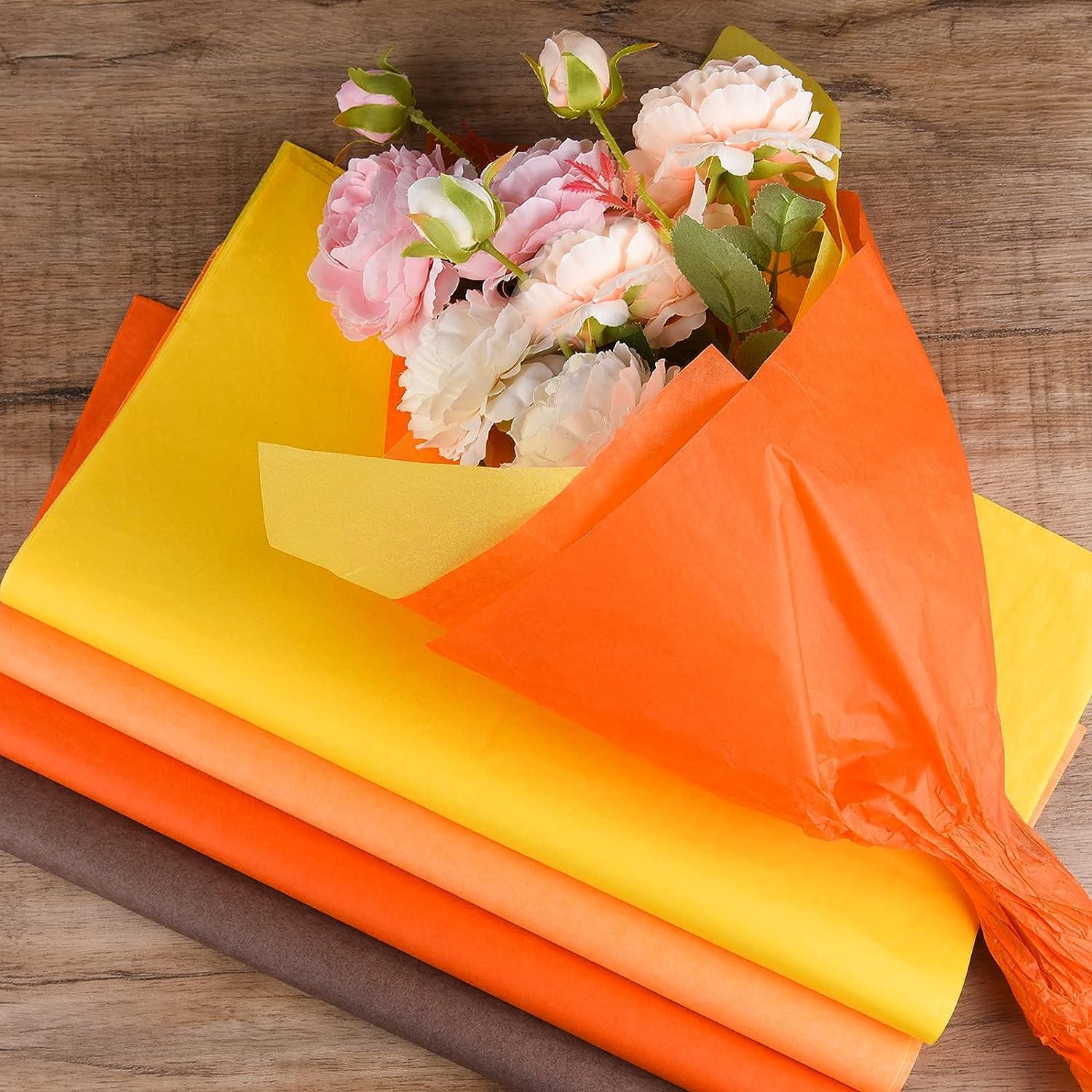 June Rose Blossom Orange Wrapping Paper · Creative Fabrica