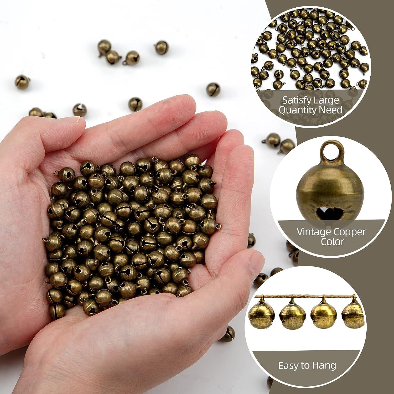 MCPINKY Bronze Jingle Bells, 300PCS Mini Bells 0.3 inches Vintage Bells for  Crafts Anklets Jewelry Findings Sewing Necklace Knitting 300PCS 0.3Inch
