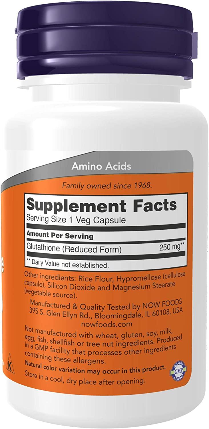Now Foods Glutathione 250 mg - 60 Veg Capsules for Immune Support &  Antioxidant Boost | Buy Now with Express International Delivery