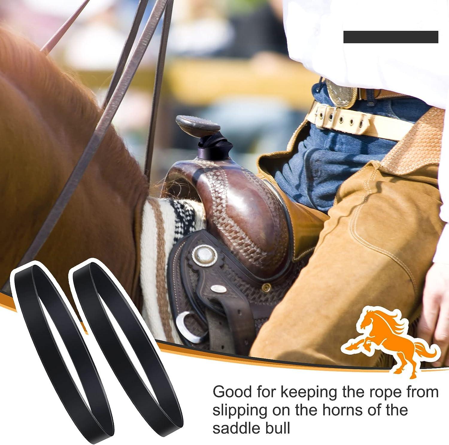 Deekin 20pc Black Rubber Roper Wrap for Saddle Horn Dally Wraps for