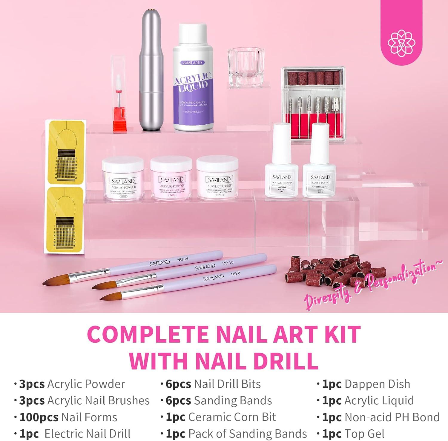 Complete Acrylic Nail Kit Beginners and Professionals Manicure Tool Sladies  DIY | eBay