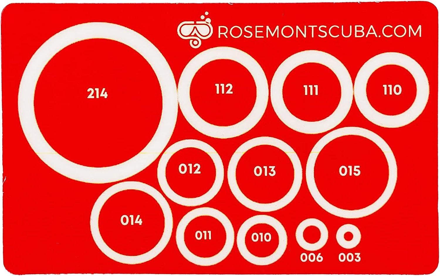 Rosemont Scuba Diving ORing Sizing Guide & Reference Chart 12 Common