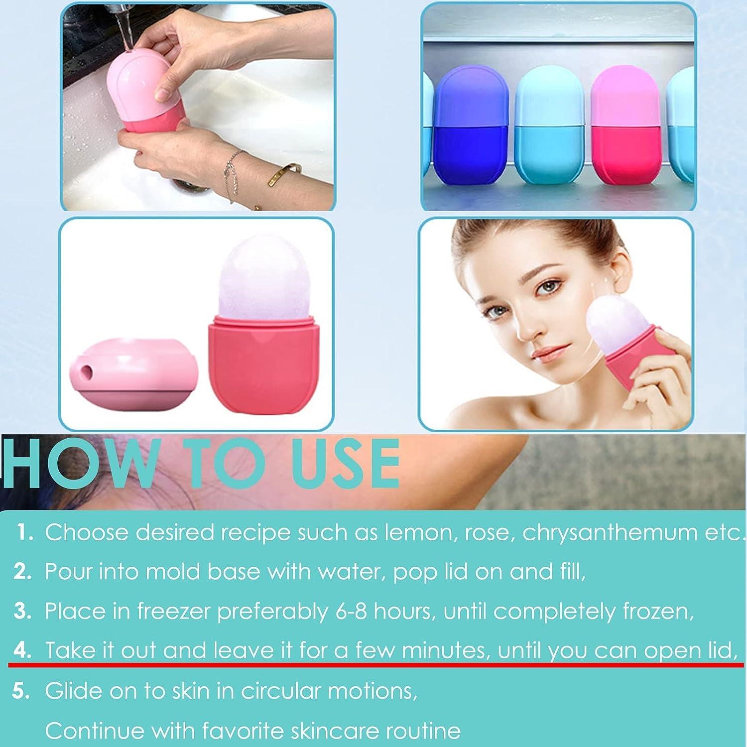 Ice Cube Face Roller Reusable Mould for Brighter Skin, Reduce Fine