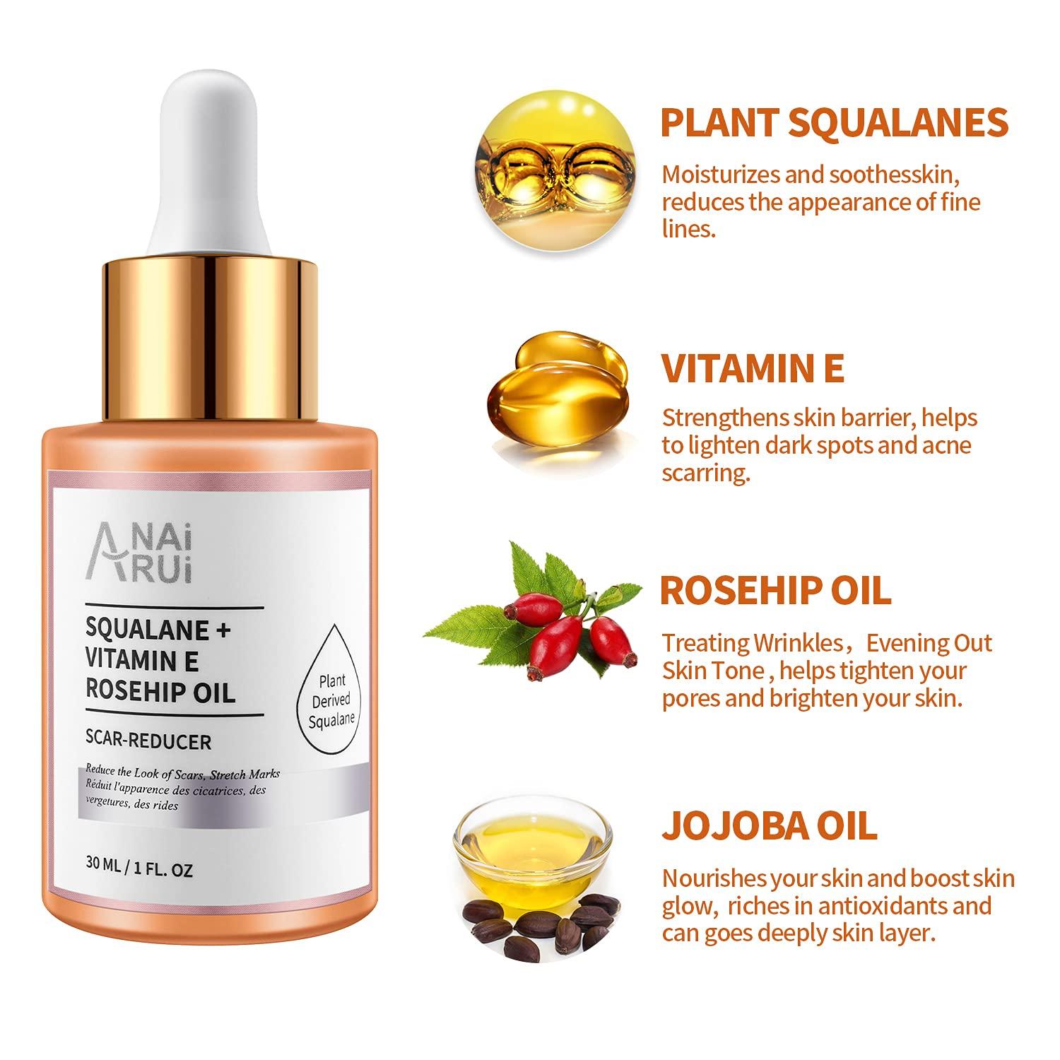 ScarReducer Squalane + Vitamin E Rosehip Oil Moisturizer for Face