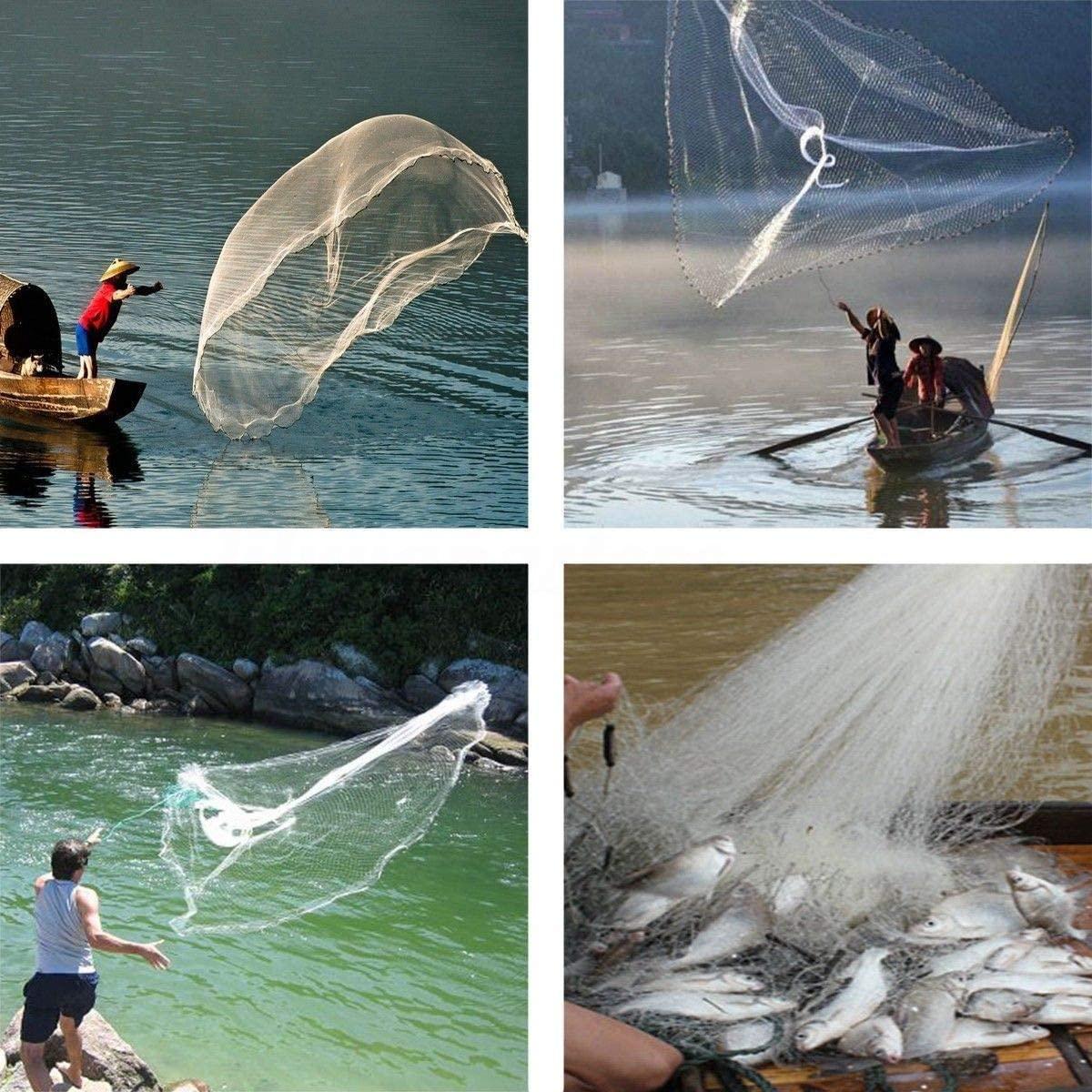 6-16FT Saltwater Fishing Cast Net Bait Easy Throw Kuwait